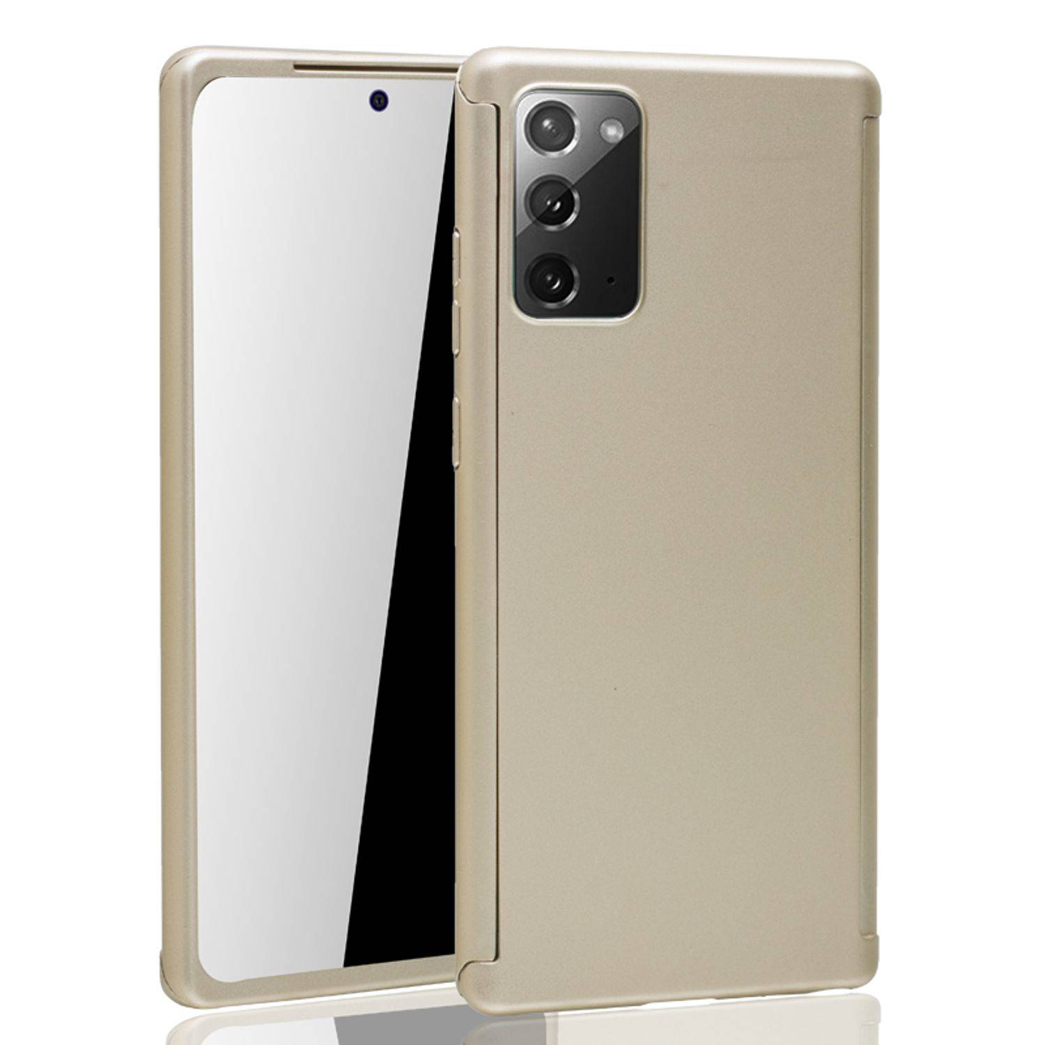 Samsung Galaxy Note 20 Handyhülle 360 Grad Cover Displayschutz Full Cover Gold