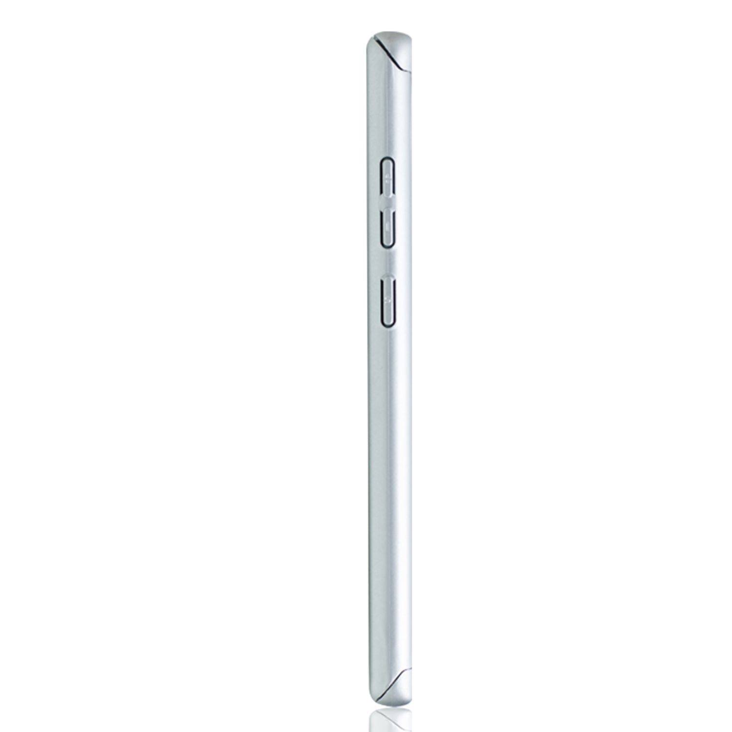 Samsung Galaxy Note 20 Handyhülle 360 Grad Cover Displayschutz Full Cover Silber