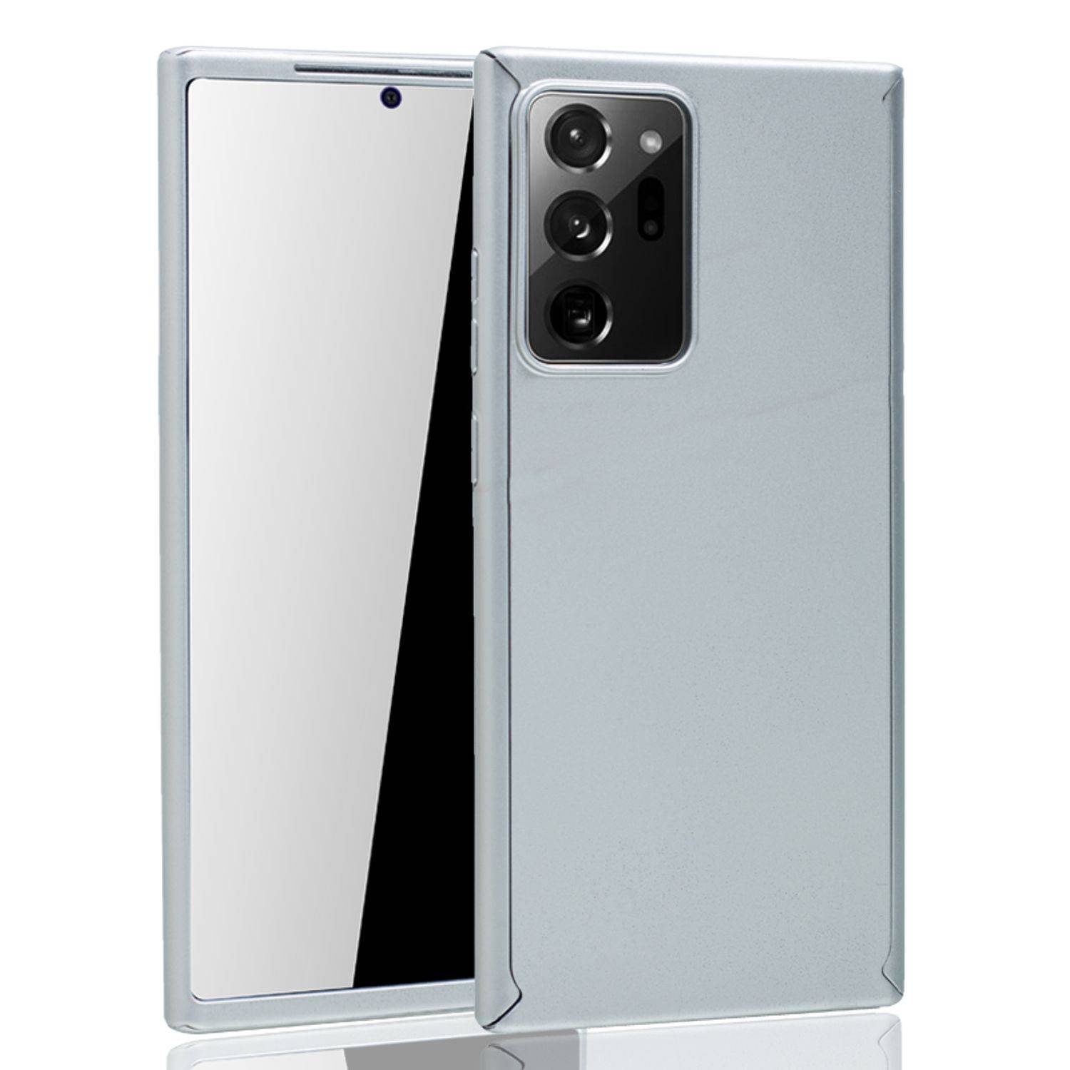 Samsung Galaxy Note 20 Ultra Handyhülle 360 Grad Cover Displayschutz Full Cover Silber