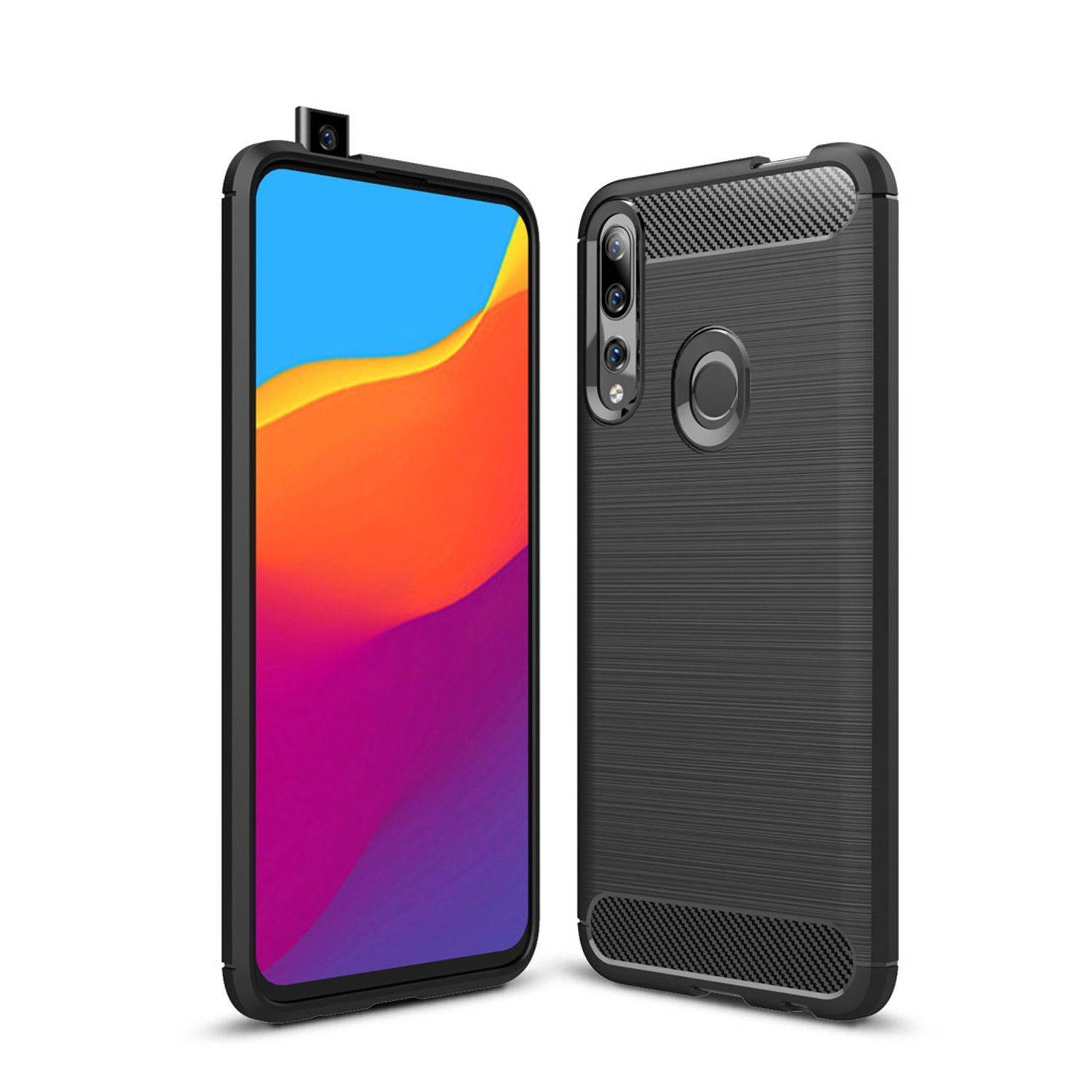 Huawei P smart Pro Handyhülle Backcover Schwarz
