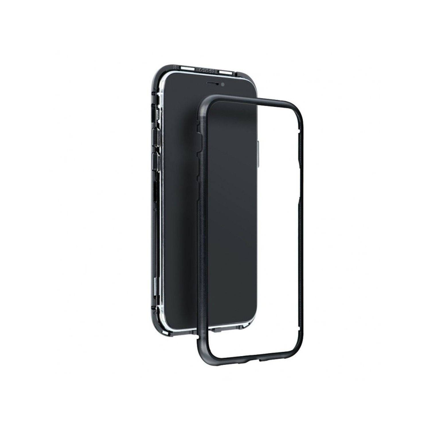 Hülle kompatibel mit Apple iPhone 12 Mini Kunststoff Full Cover Handyhülle - Case Schwarz