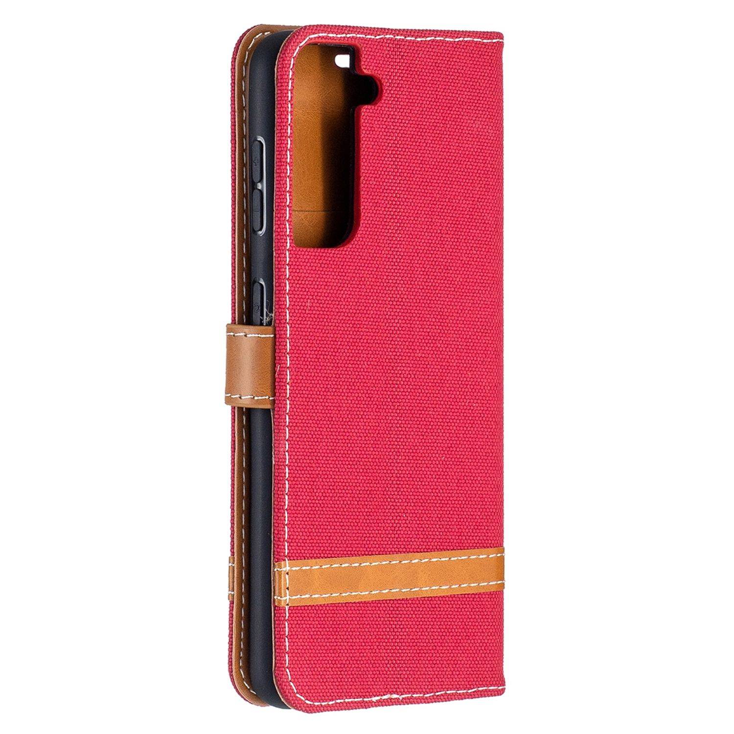 Samsung Galaxy S21 Handyhülle Schutztasche Bookcover Rot