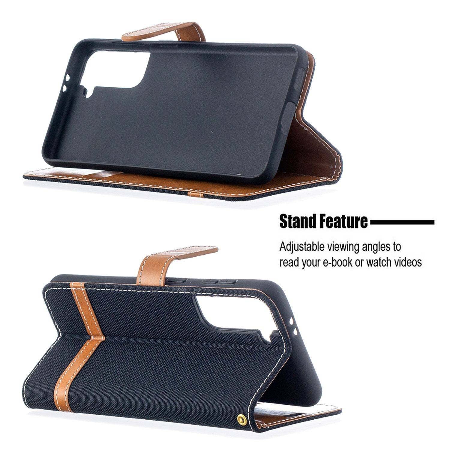 Samsung Galaxy S21 Handyhülle Schutztasche Bookcover Schwarz