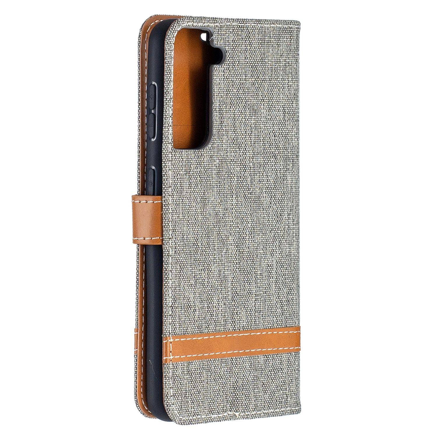 Samsung Galaxy S21 Handyhülle Schutztasche Bookcover Grau