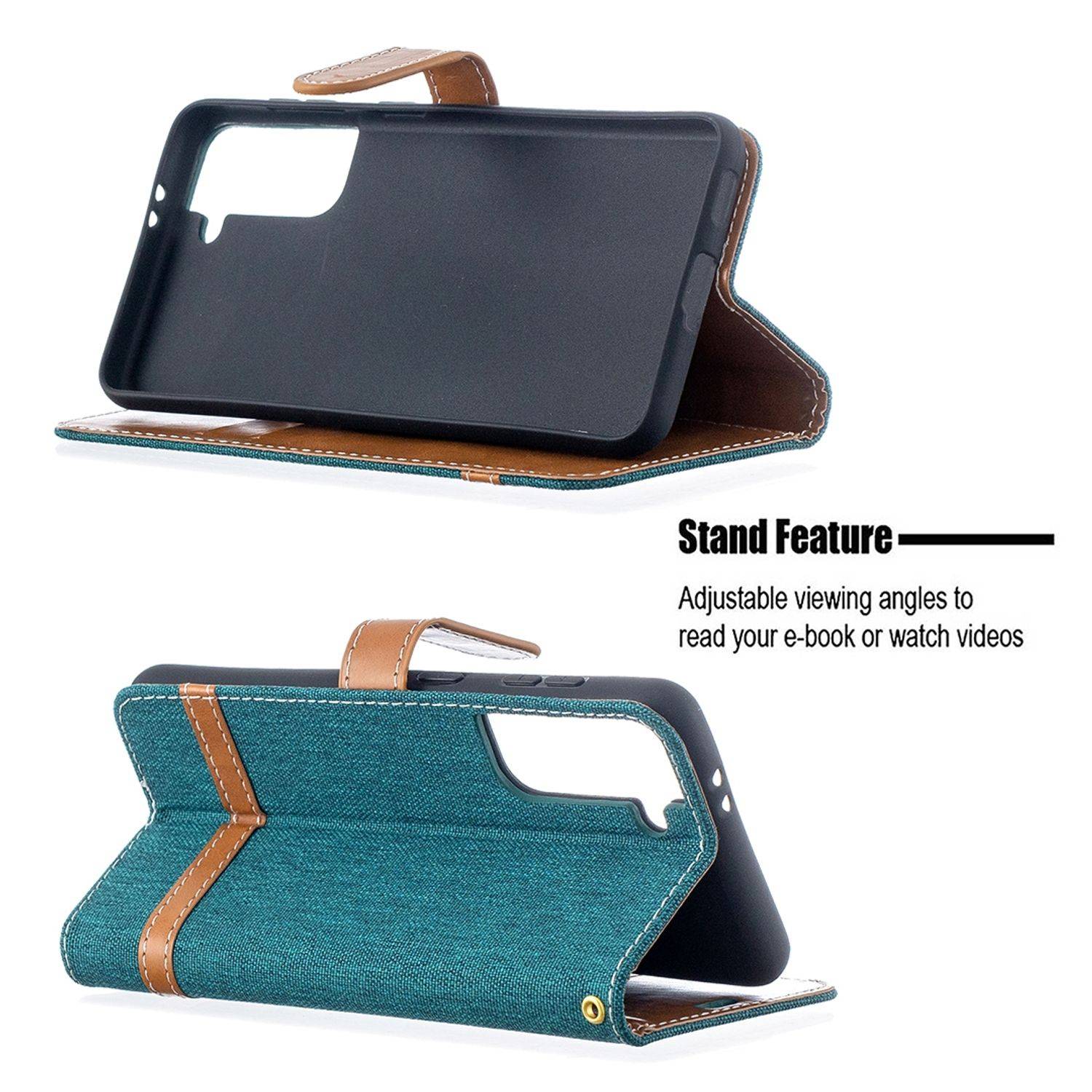 Samsung Galaxy S21 Handyhülle Schutztasche Bookcover Grün