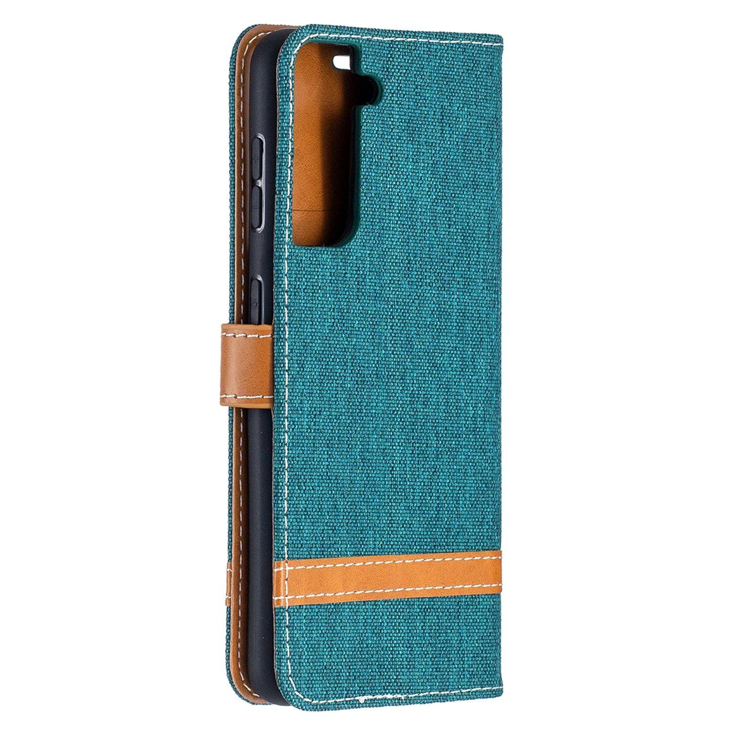 Samsung Galaxy S21 Handyhülle Schutztasche Bookcover Grün