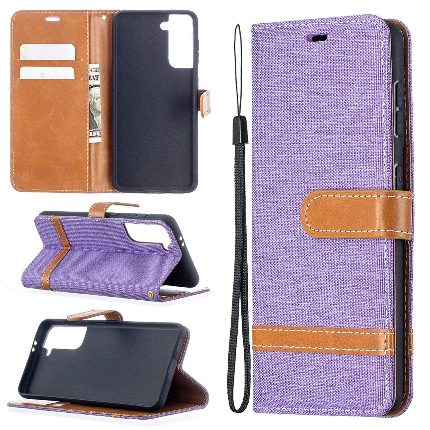 Samsung Galaxy S21 Handyhülle Schutztasche Bookcover Violett
