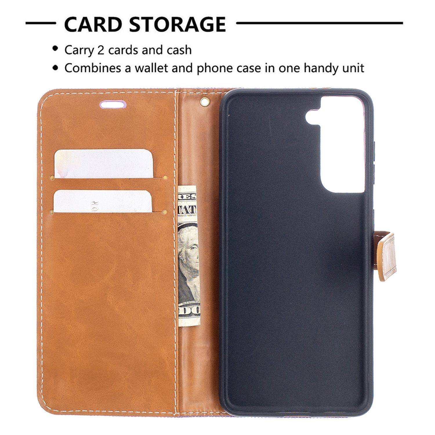 Samsung Galaxy S21 Handyhülle Schutztasche Bookcover Violett