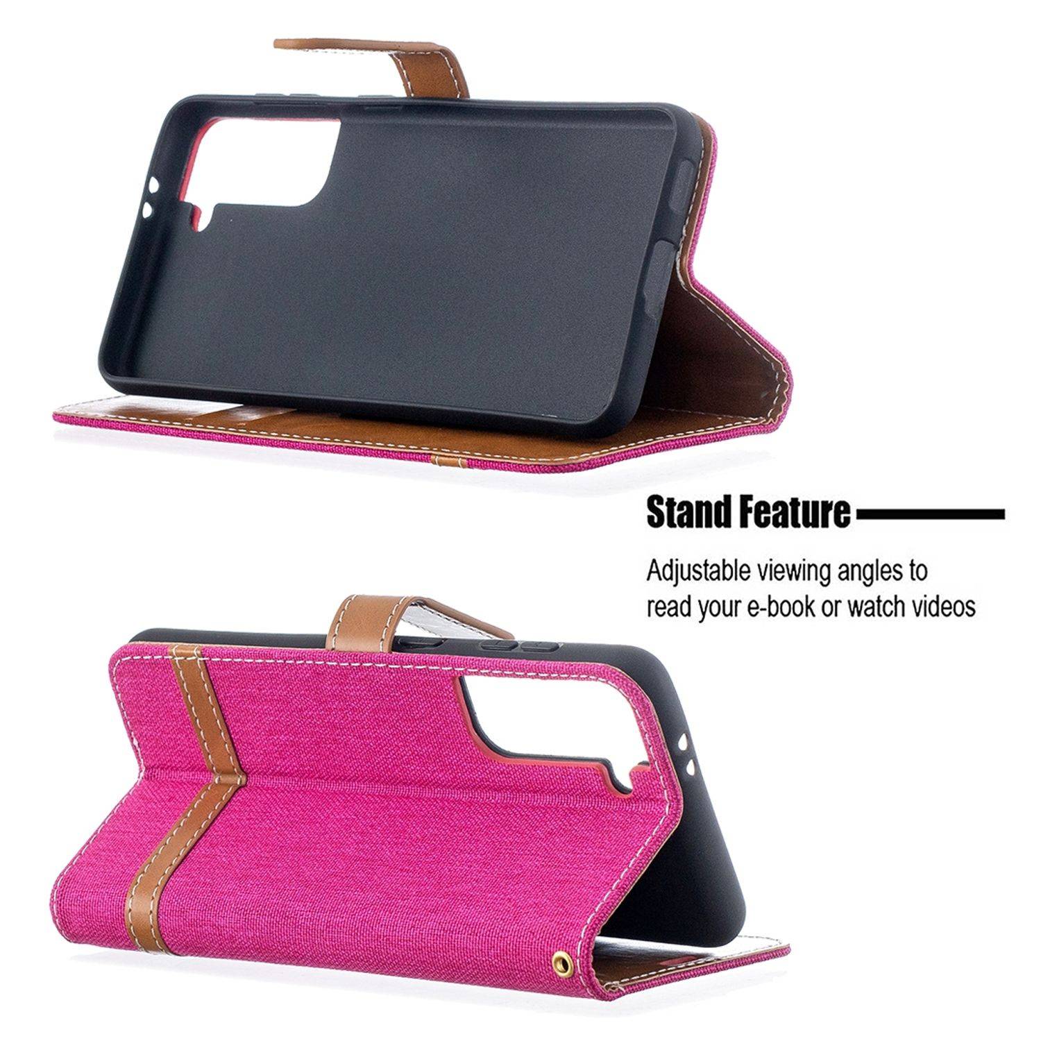 Samsung Galaxy S21 Handyhülle Schutztasche Bookcover Rosa