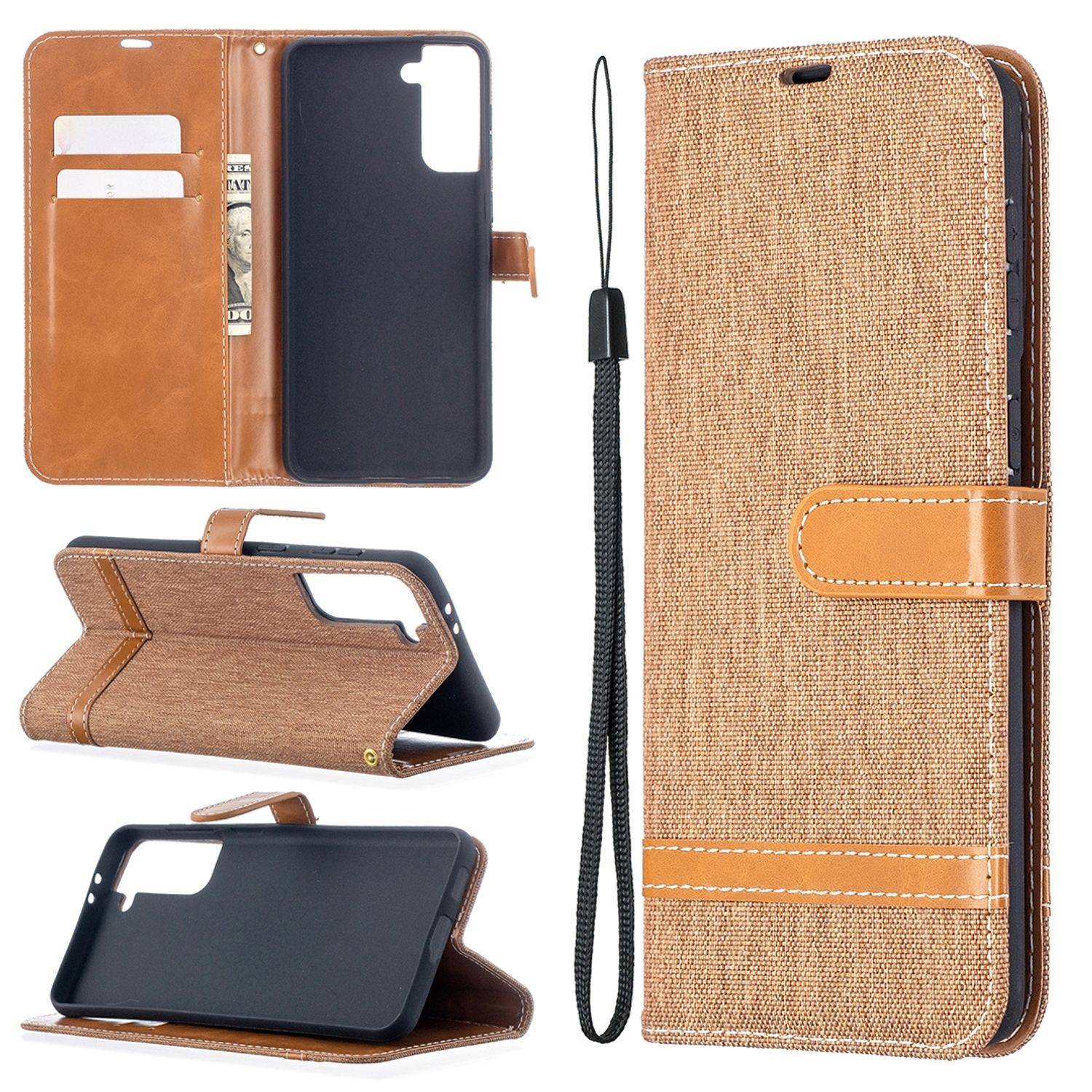 Samsung Galaxy S21 Plus Handyhülle Schutztasche Bookcover Braun