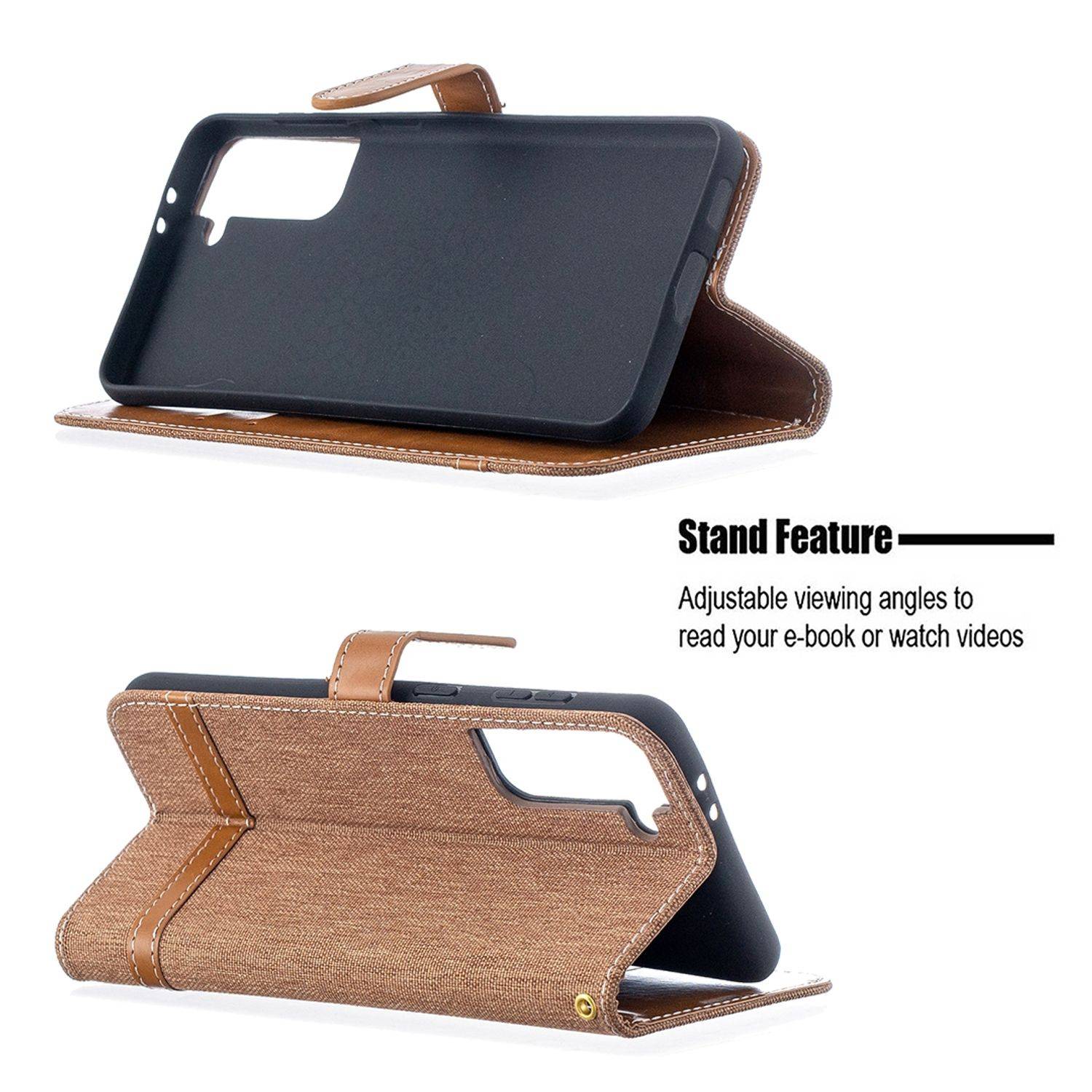 Samsung Galaxy S21 Plus Handyhülle Schutztasche Bookcover Braun