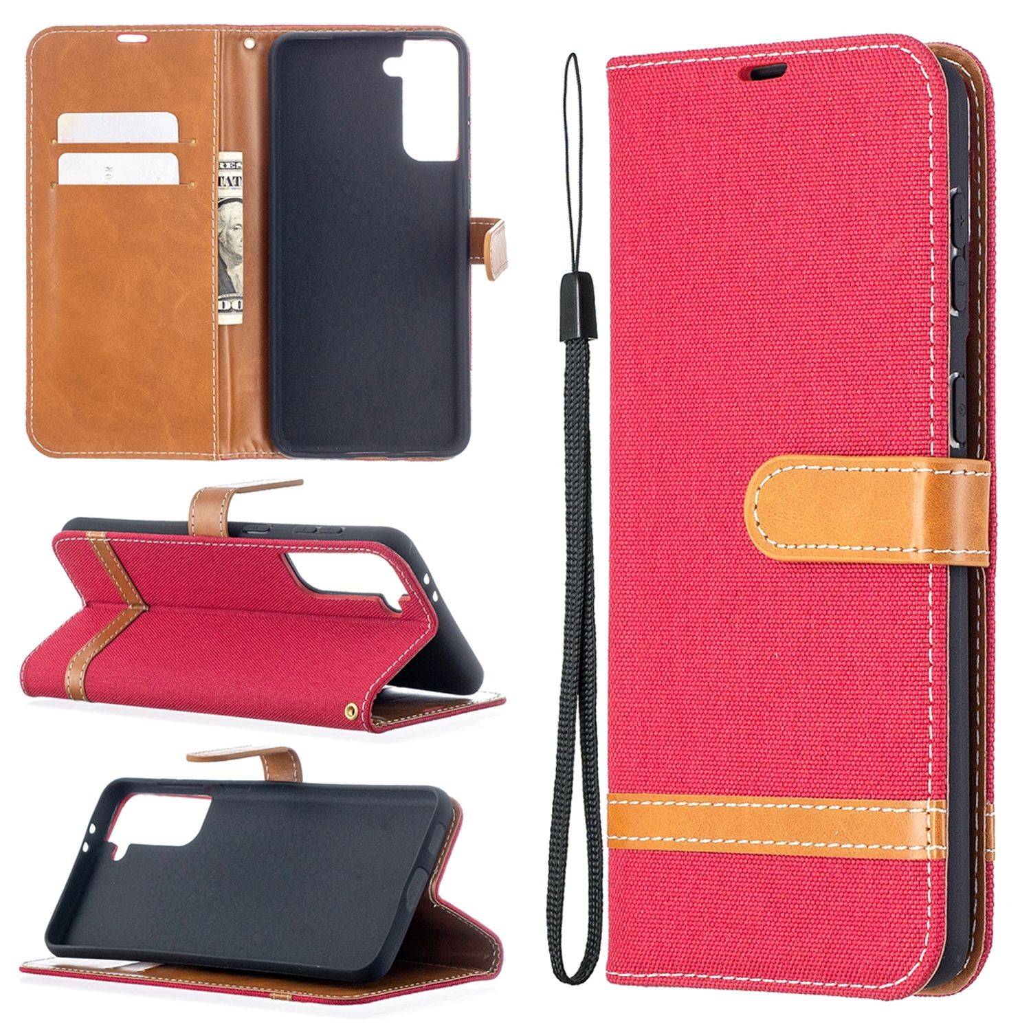 Samsung Galaxy S21 Plus Handyhülle Schutztasche Bookcover Rot