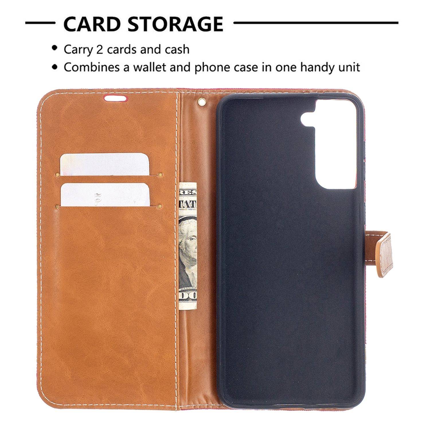 Samsung Galaxy S21 Plus Handyhülle Schutztasche Bookcover Rot