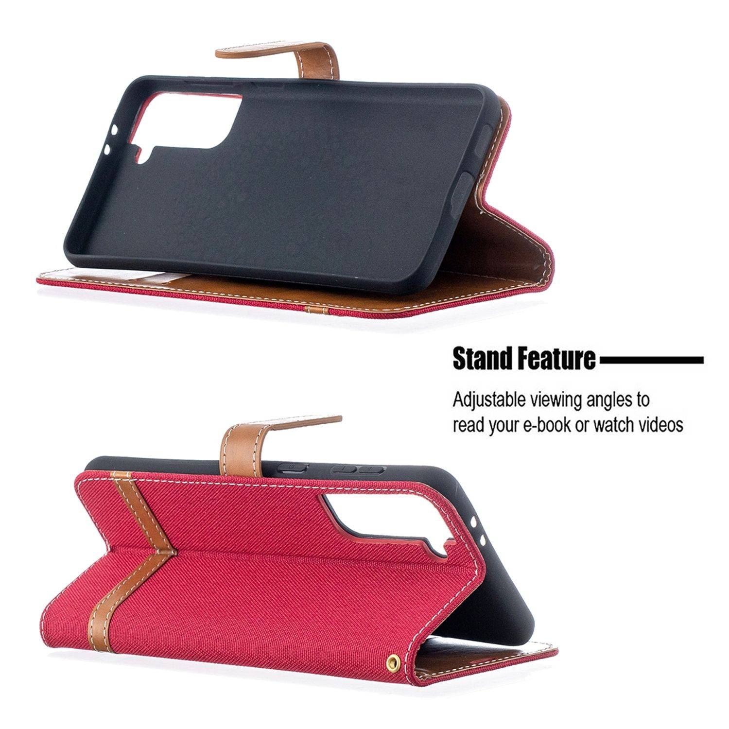 Samsung Galaxy S21 Plus Handyhülle Schutztasche Bookcover Rot