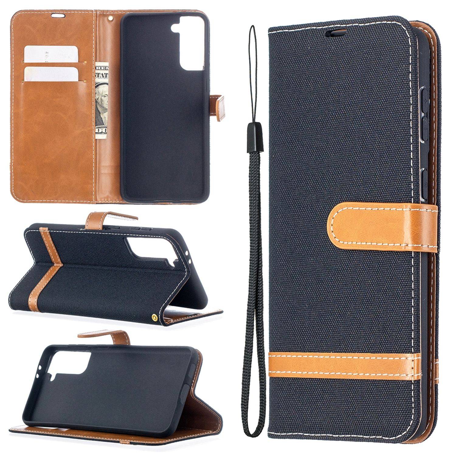 Samsung Galaxy S21 Plus Handyhülle Schutztasche Bookcover Schwarz