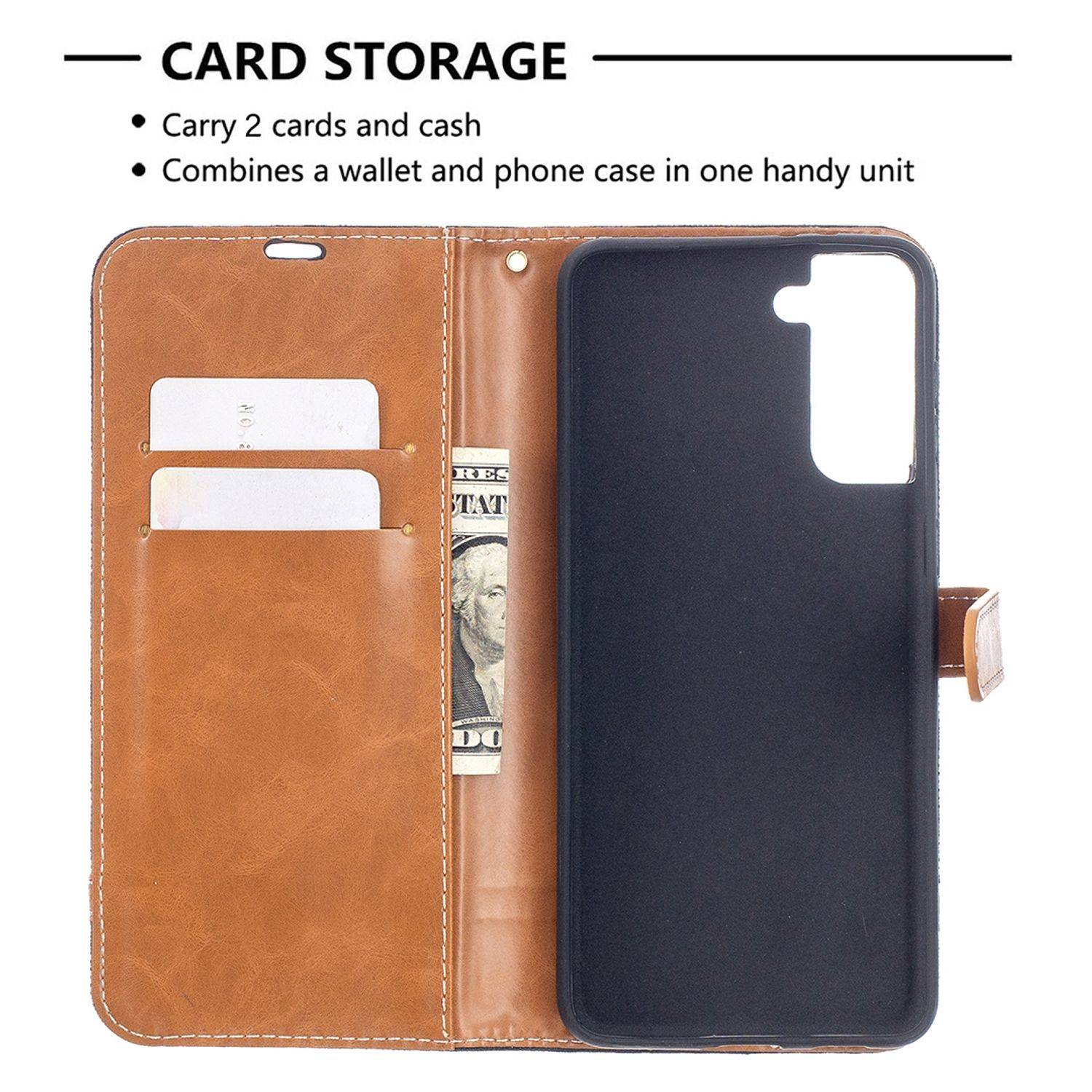 Samsung Galaxy S21 Plus Handyhülle Schutztasche Bookcover Schwarz