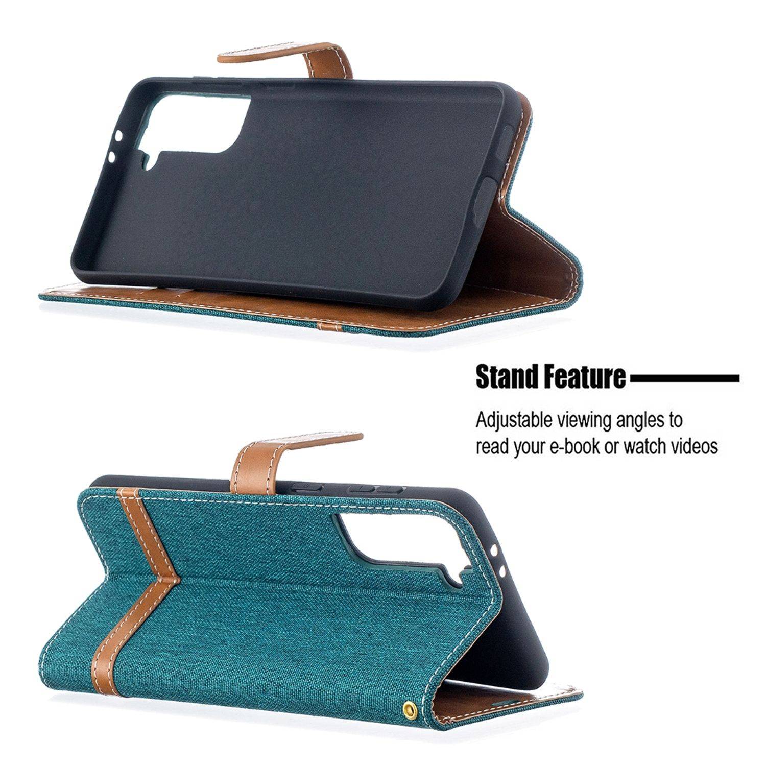 Samsung Galaxy S21 Plus Handyhülle Schutztasche Bookcover Grün