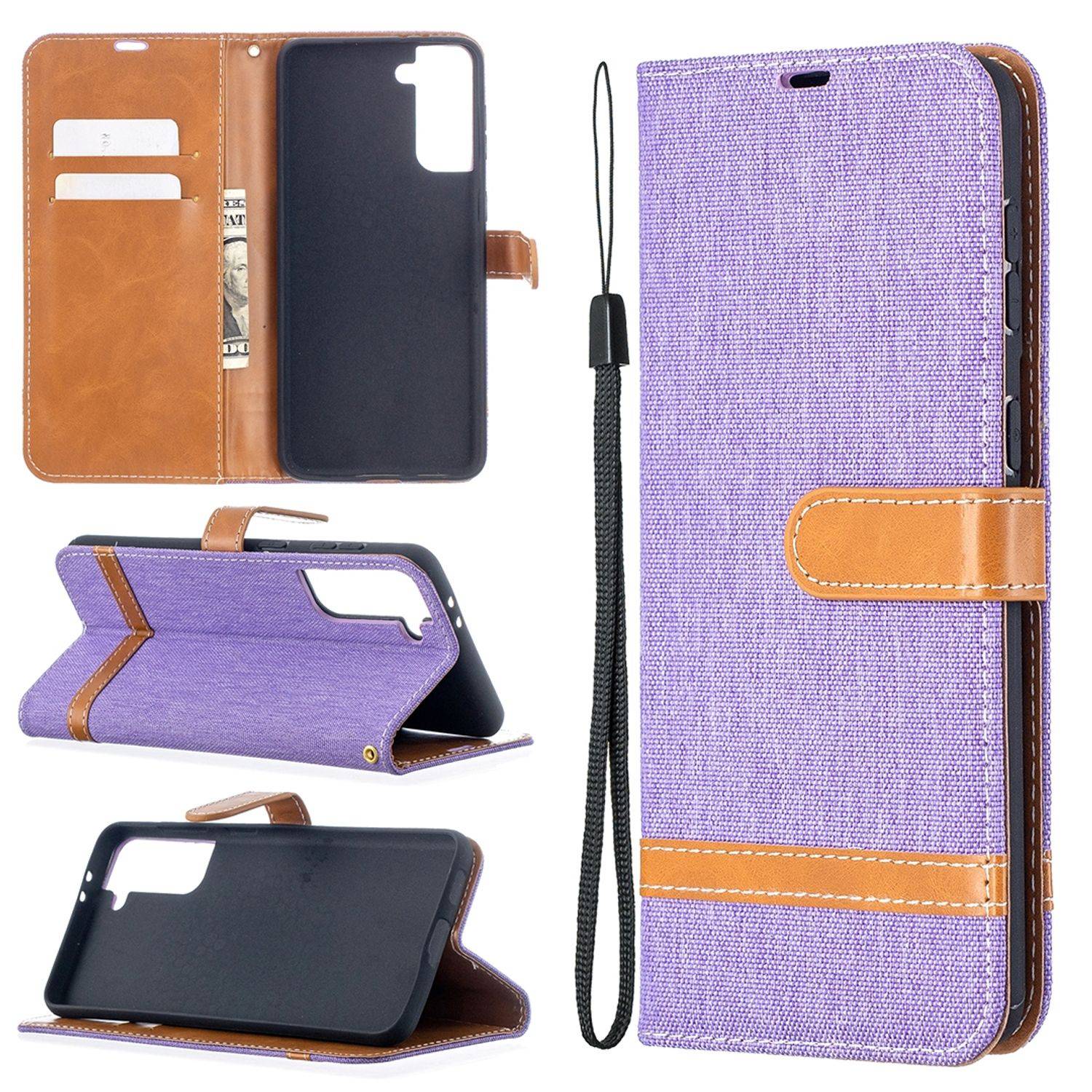 Samsung Galaxy S21 Plus Handyhülle Schutztasche Bookcover Violett