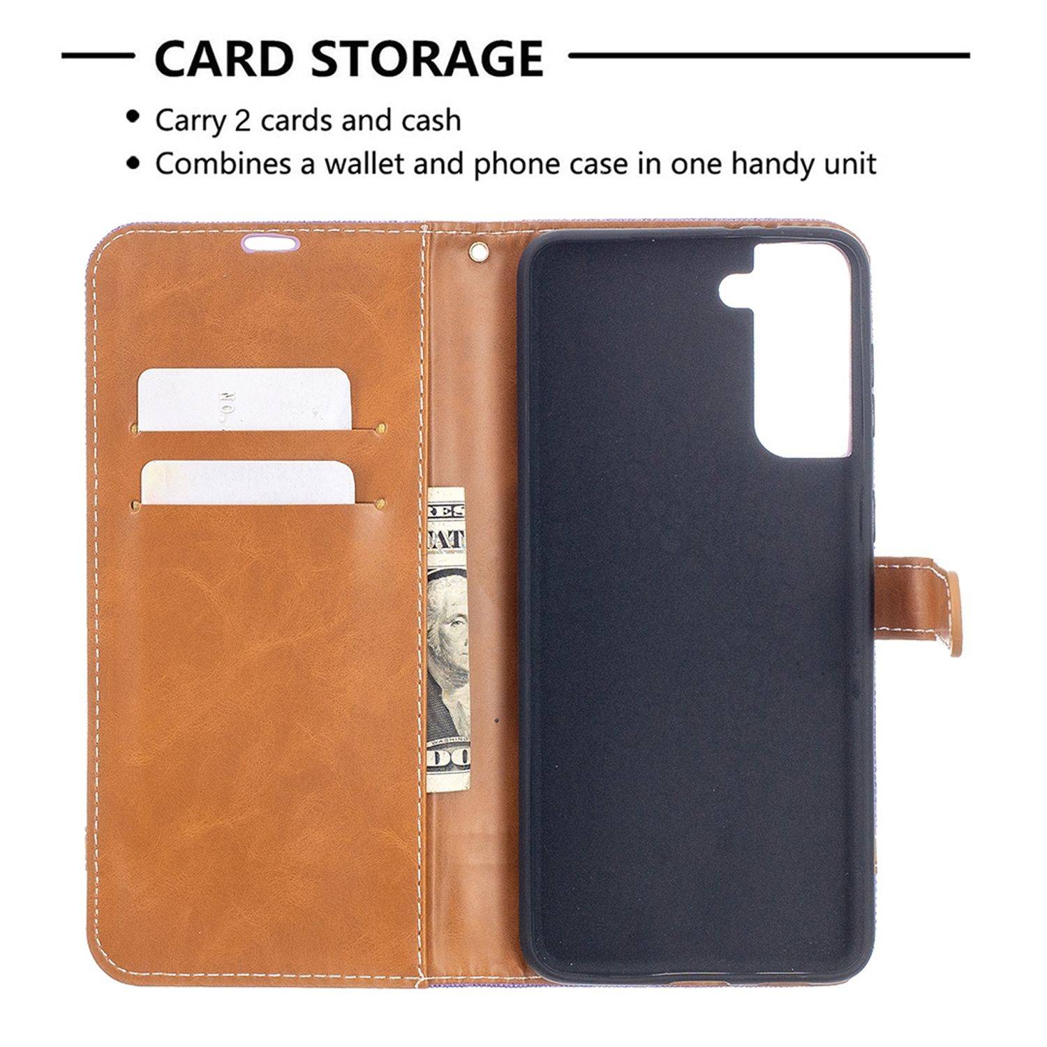 Samsung Galaxy S21 Plus Handyhülle Schutztasche Bookcover Violett