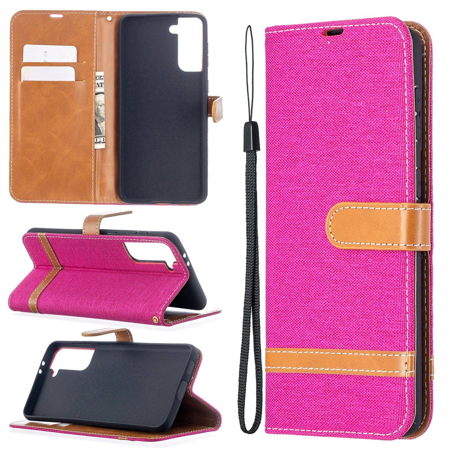 Samsung Galaxy S21 Plus Handyhülle Schutztasche Bookcover Rosa