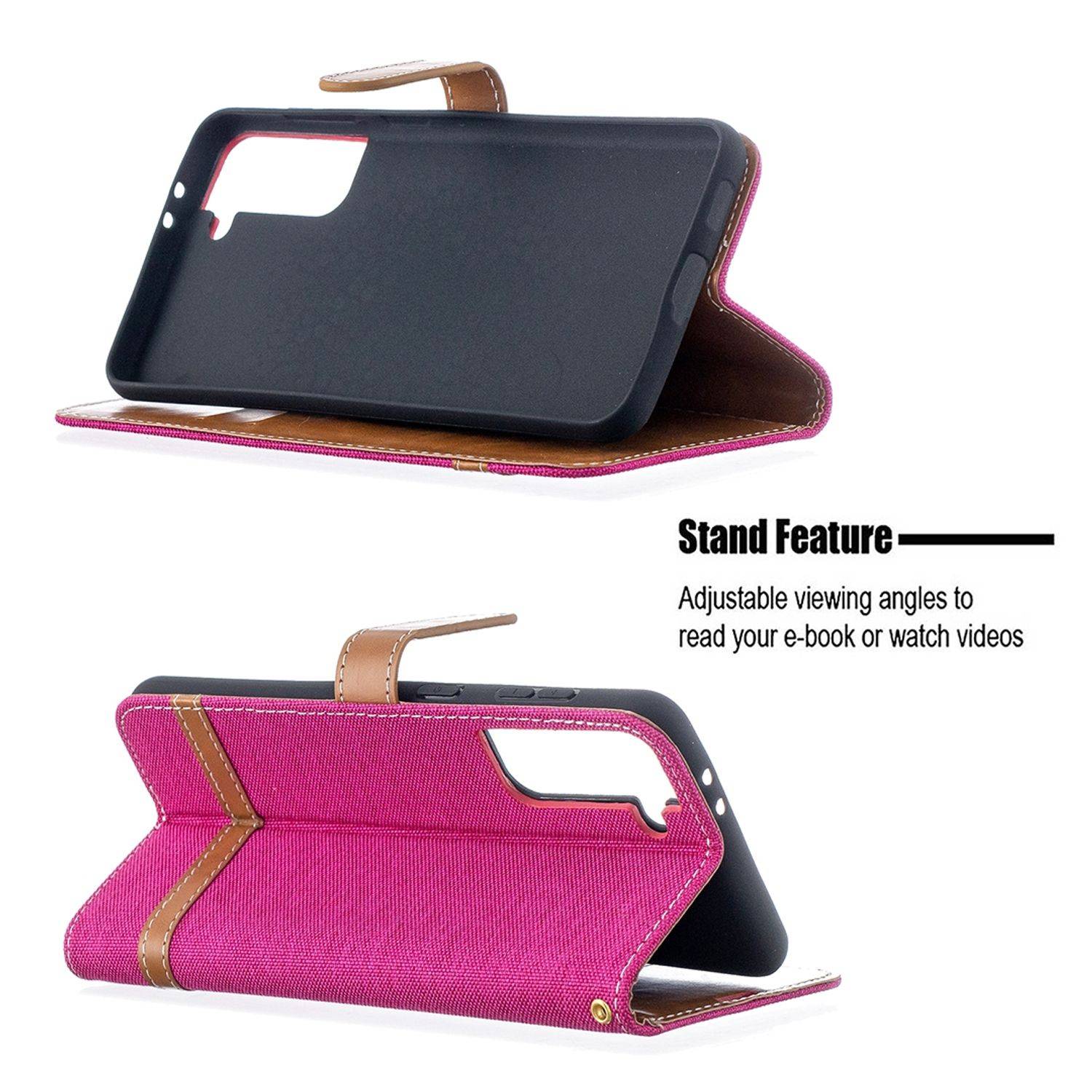 Samsung Galaxy S21 Plus Handyhülle Schutztasche Bookcover Rosa