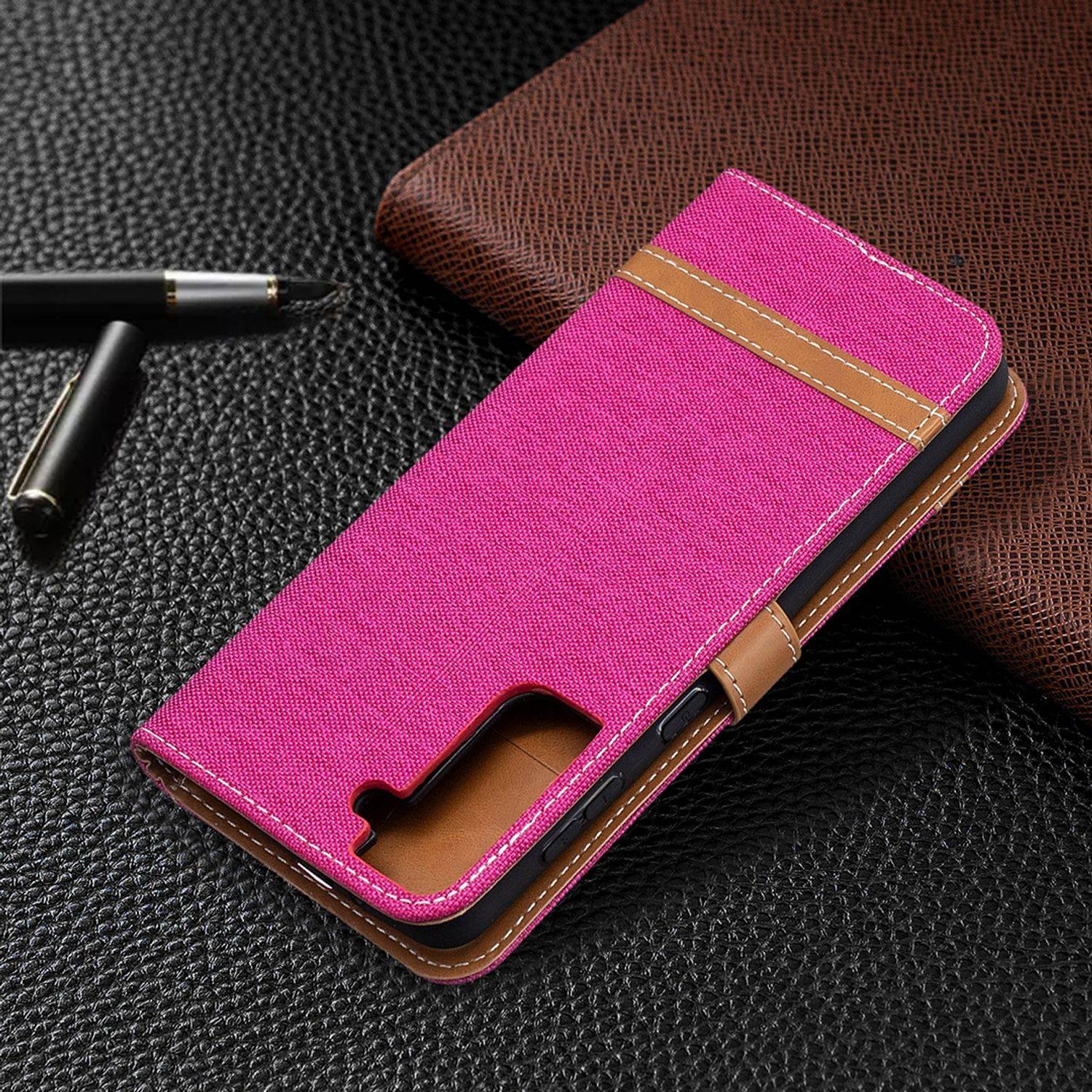 Samsung Galaxy S21 Plus Handyhülle Schutztasche Bookcover Rosa