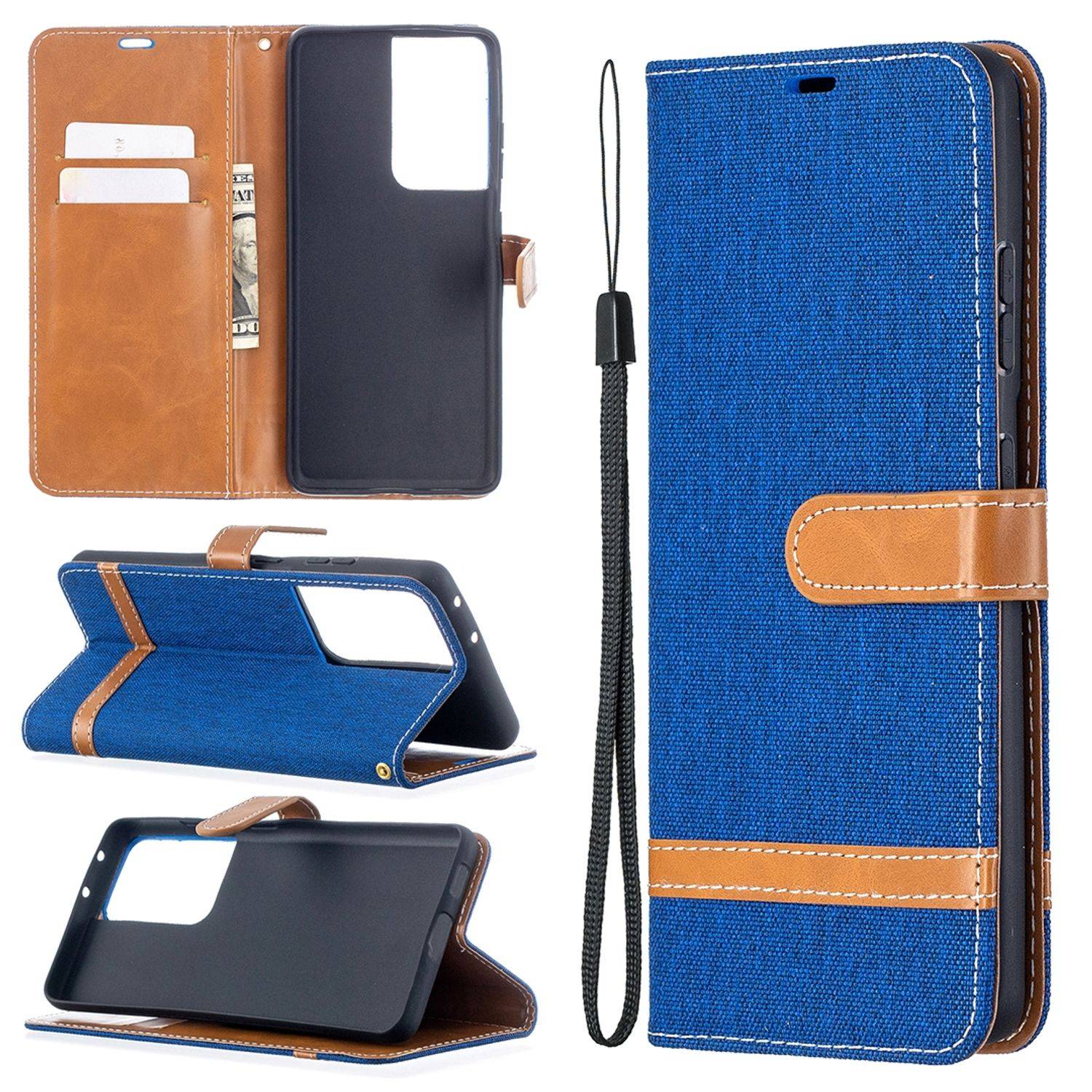 Samsung Galaxy S21 Ultra Handyhülle Schutztasche Bookcover Blau