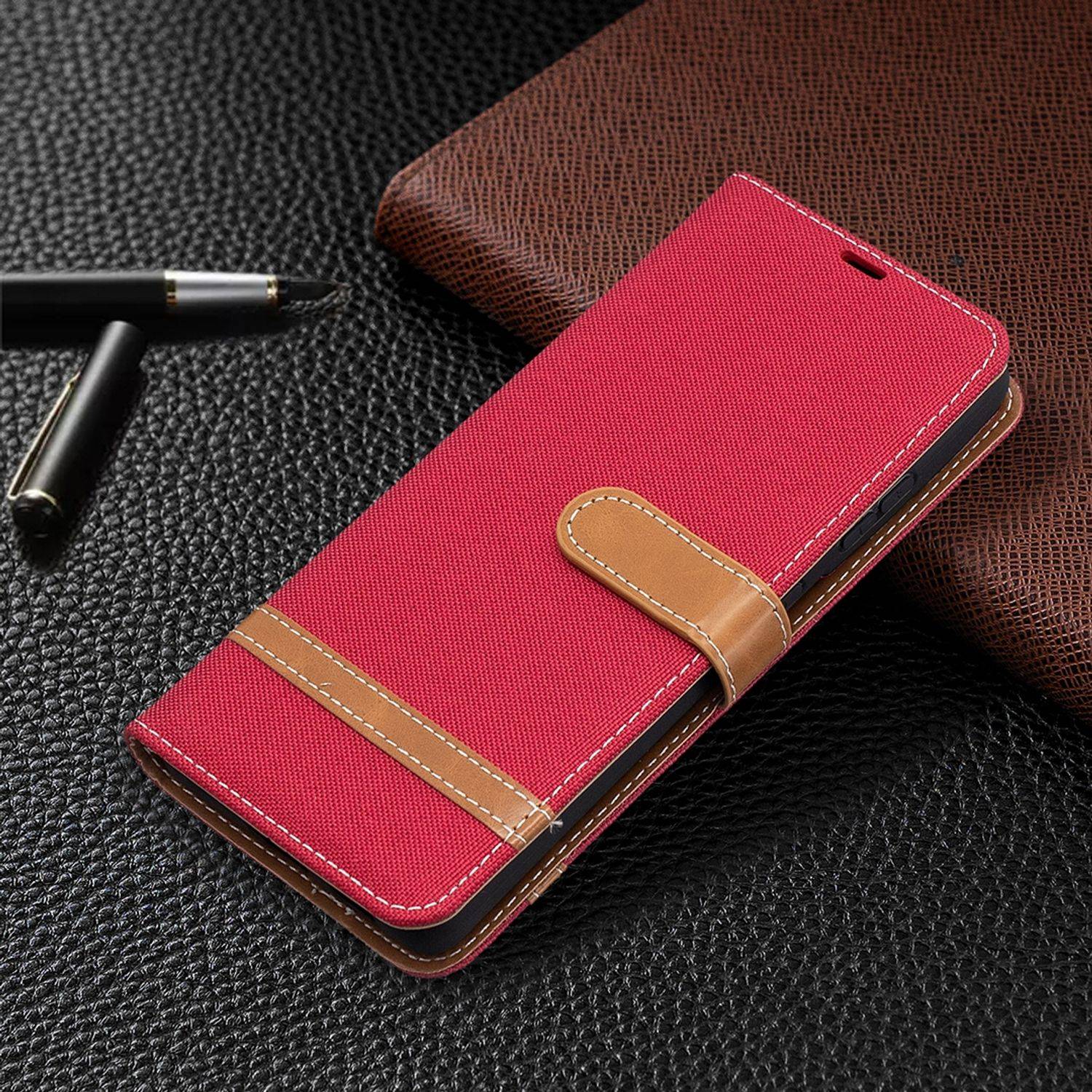 Samsung Galaxy S21 Ultra Handyhülle Schutztasche Bookcover Rot