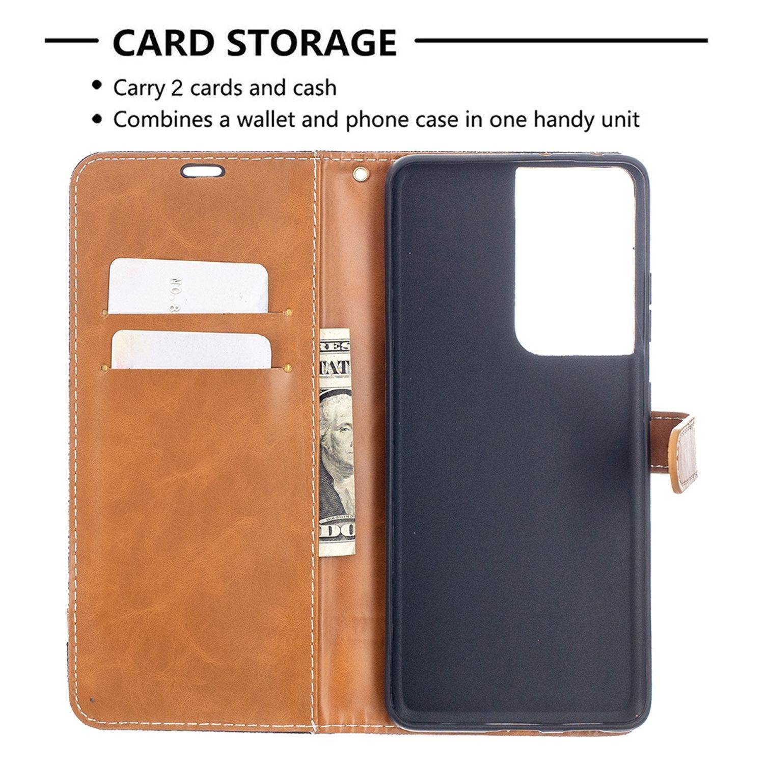 Samsung Galaxy S21 Ultra Handyhülle Schutztasche Bookcover Schwarz
