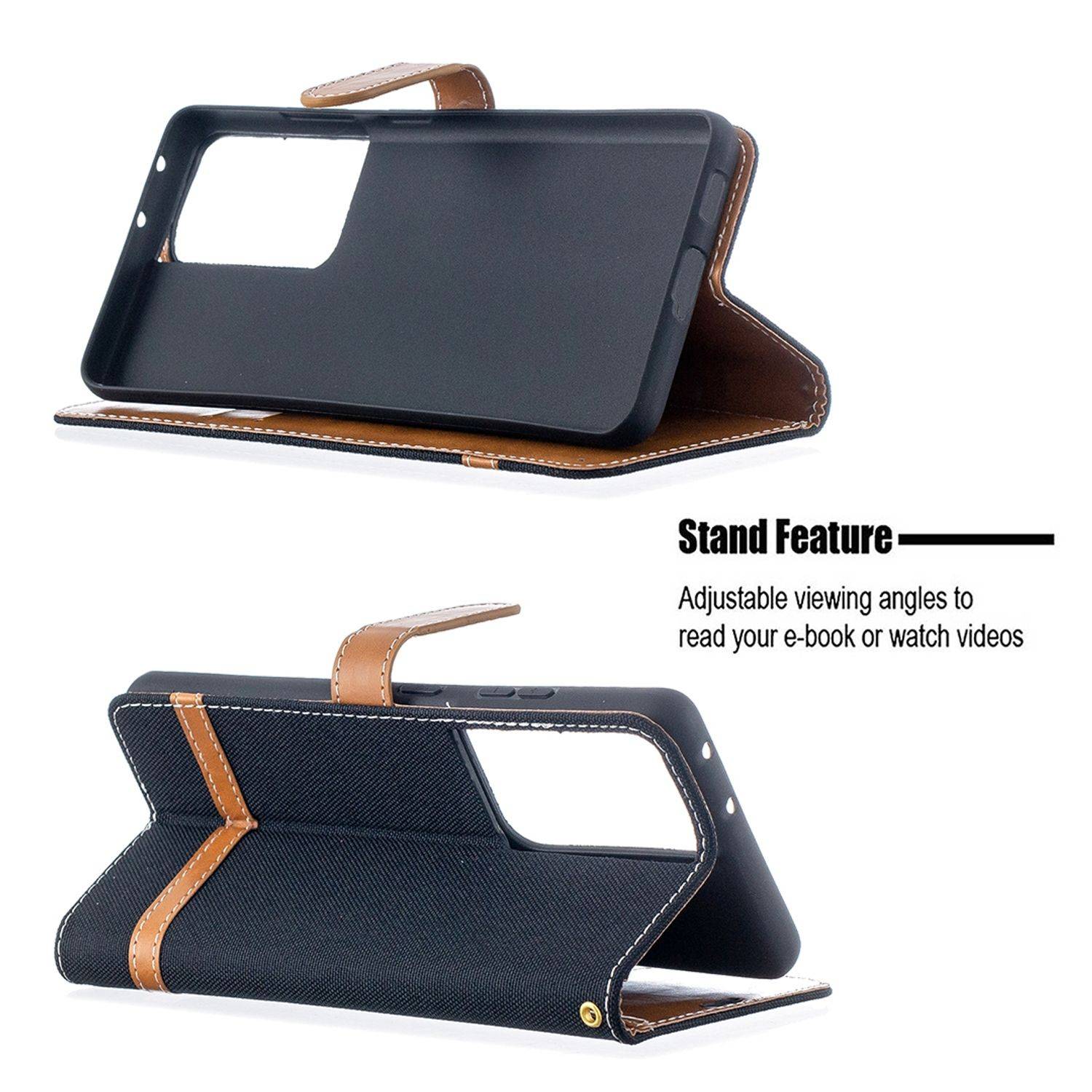 Samsung Galaxy S21 Ultra Handyhülle Schutztasche Bookcover Schwarz