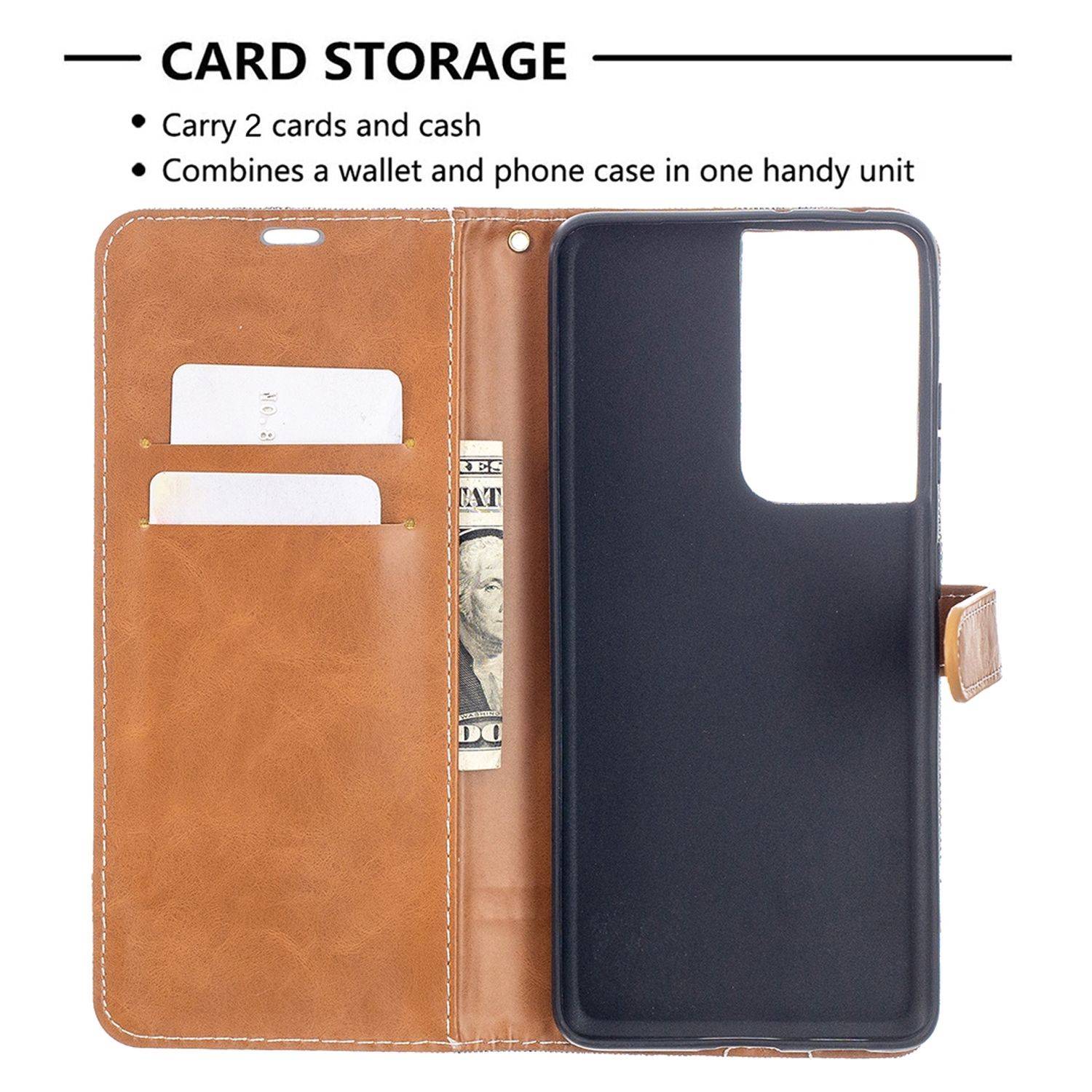 Samsung Galaxy S21 Ultra Handyhülle Schutztasche Bookcover Grau