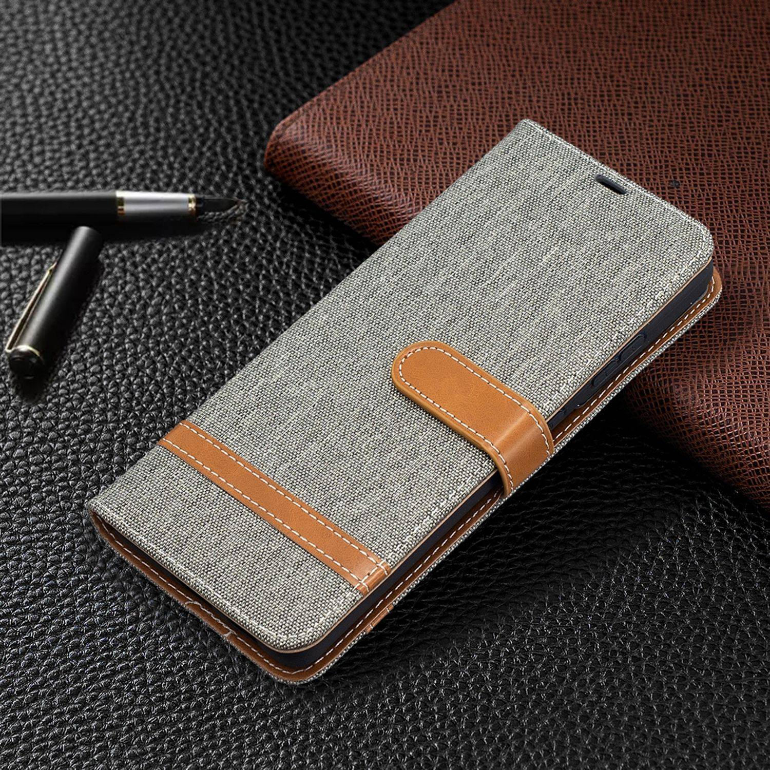 Samsung Galaxy S21 Ultra Handyhülle Schutztasche Bookcover Grau
