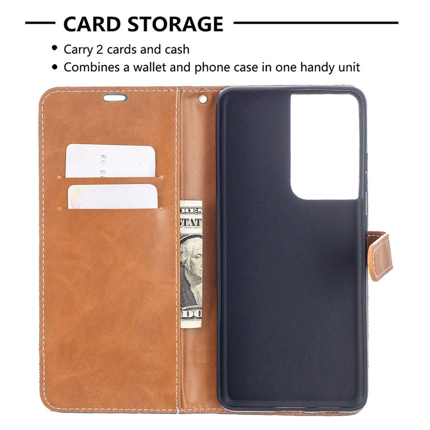 Samsung Galaxy S21 Ultra Handyhülle Schutztasche Bookcover Grün