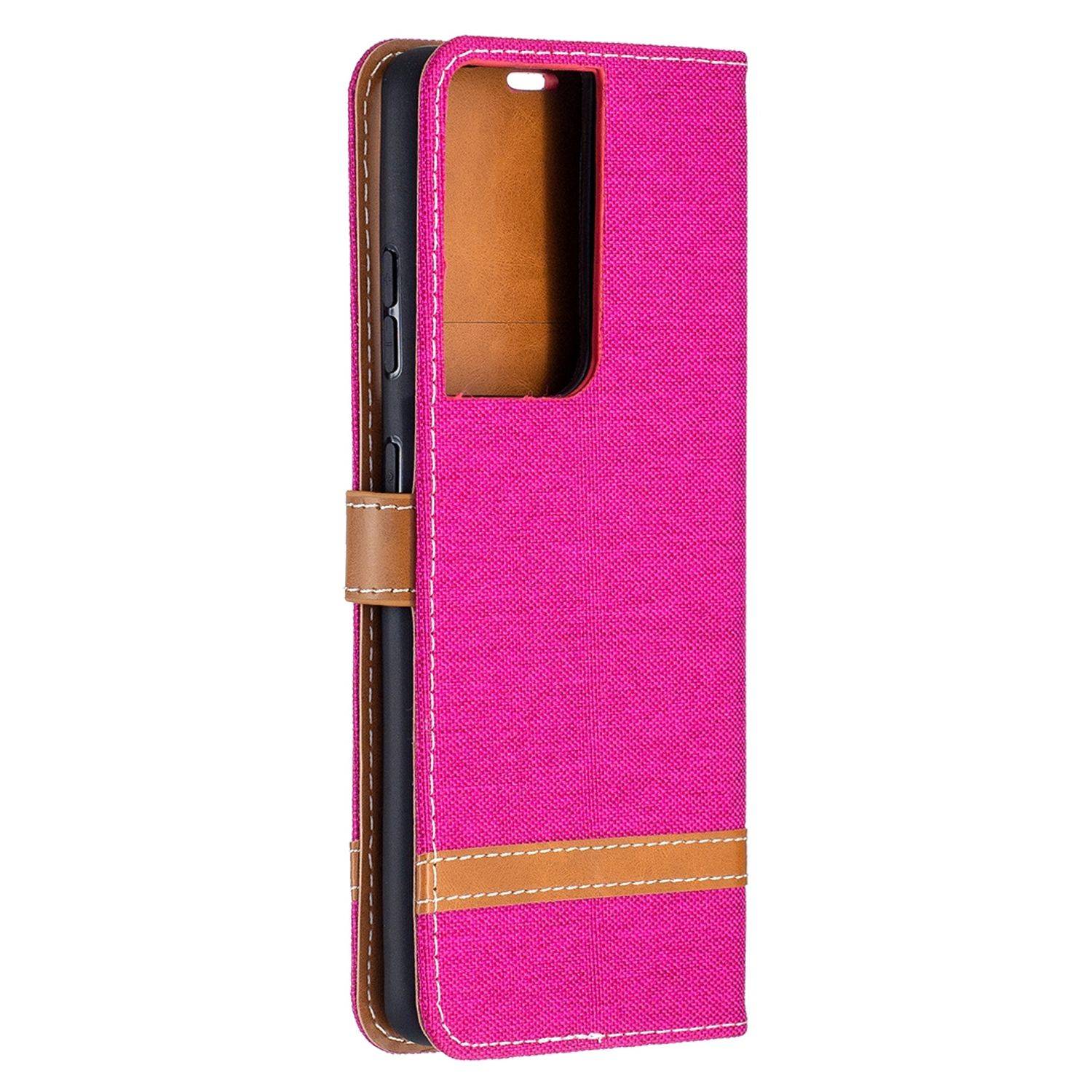 Samsung Galaxy S21 Ultra Handyhülle Schutztasche Bookcover Rosa
