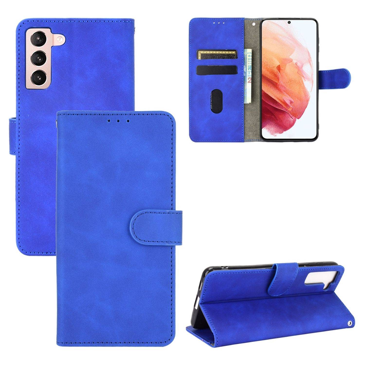 Samsung Galaxy S21 Plus Handyhülle Schutztasche Bookcover Blau