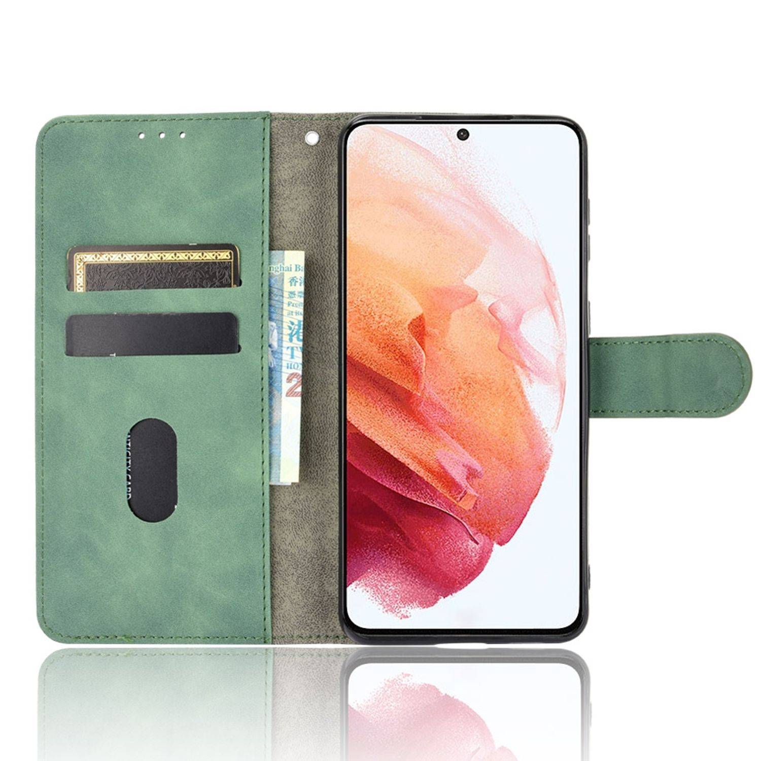 Samsung Galaxy S21 Plus Handyhülle Schutztasche Bookcover Grün