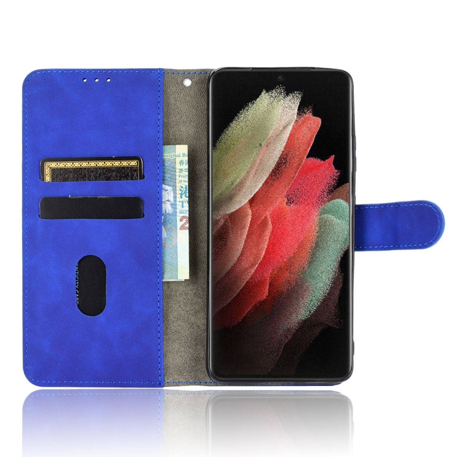 Samsung Galaxy S21 Ultra Handyhülle Schutztasche Bookcover Blau