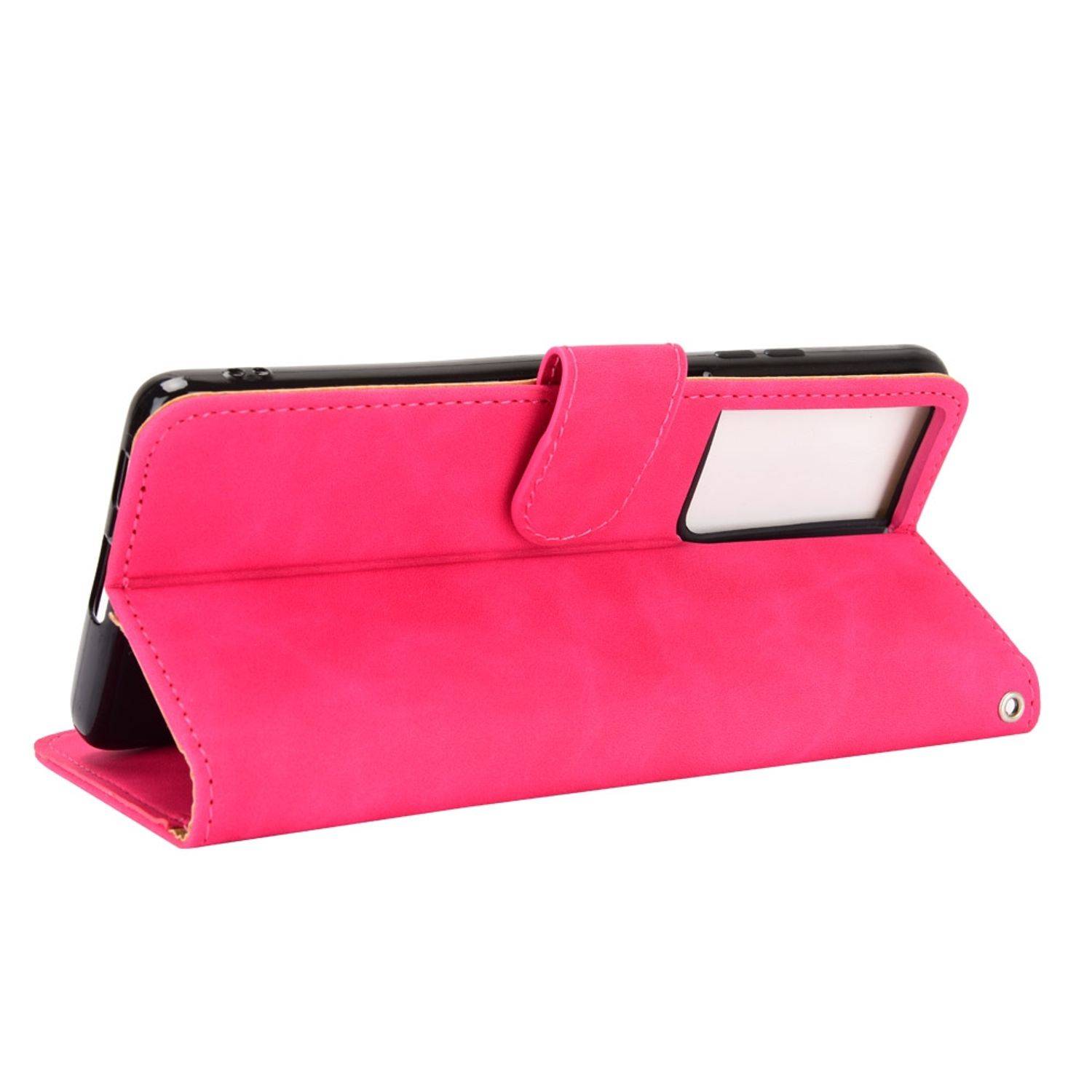 Samsung Galaxy S21 Ultra Handyhülle Schutztasche Bookcover Rosa