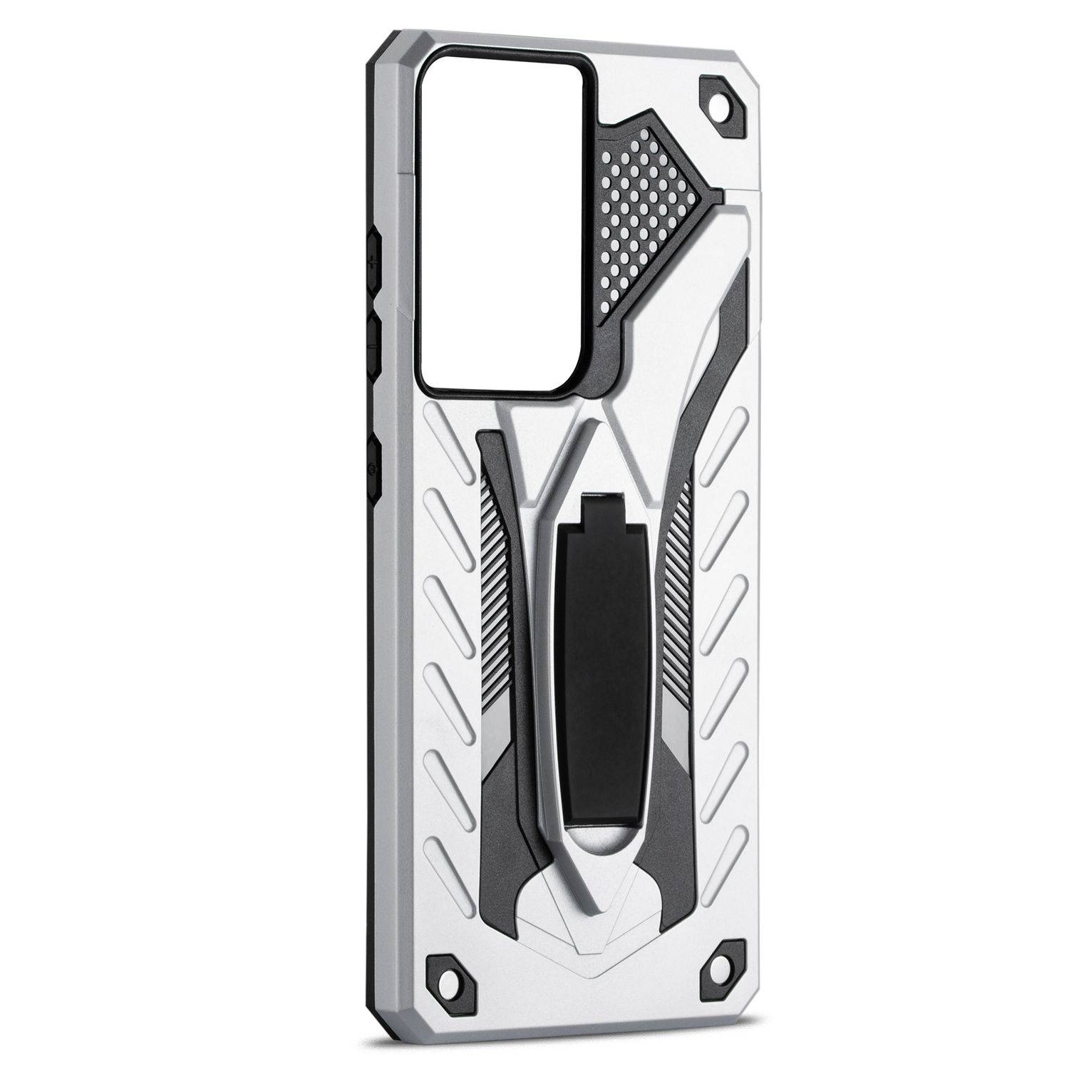 Samsung Galaxy S21 Ultra Handyhülle Outdoor Case Backcover Silber