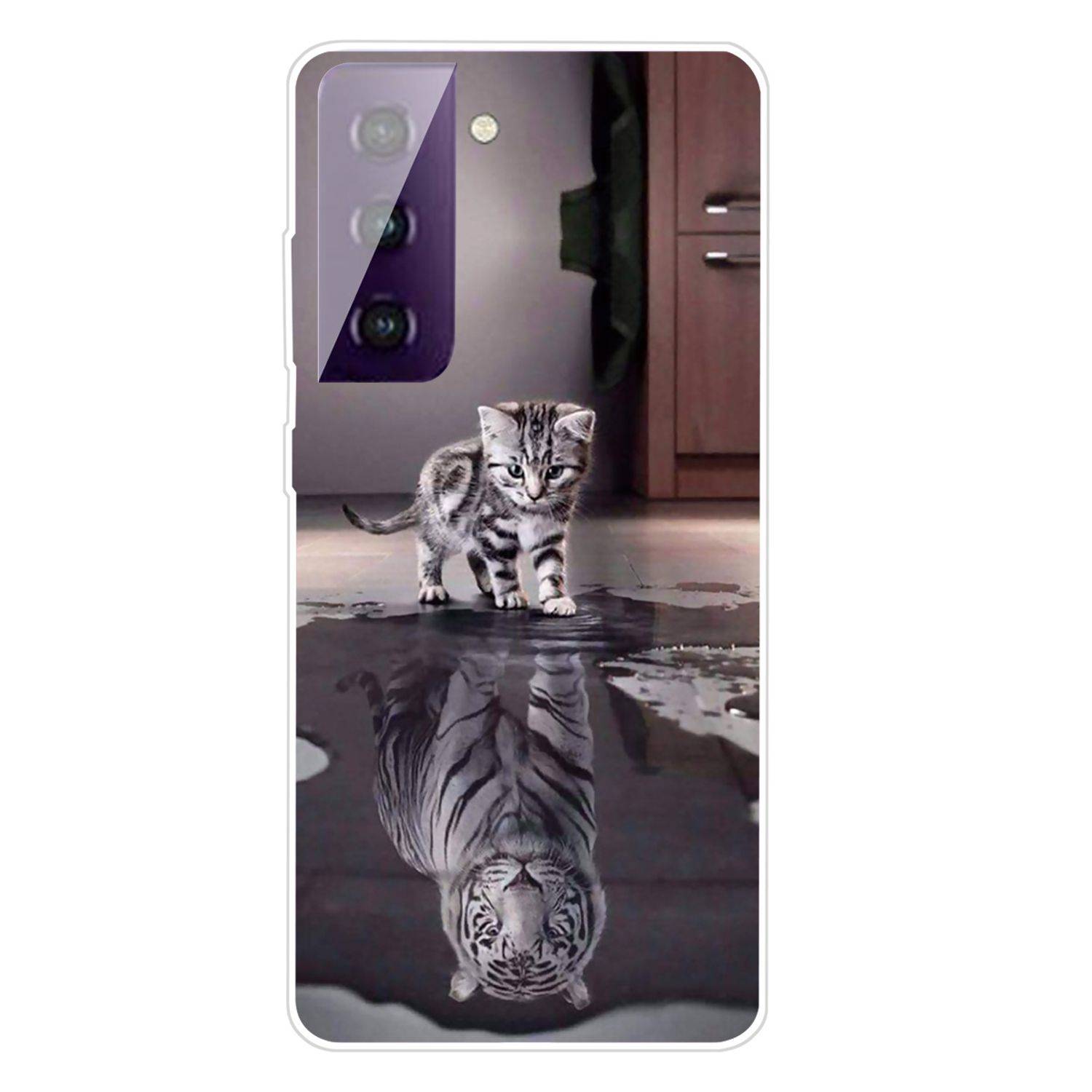 Samsung Galaxy S21 Handyhülle Schutzcase Katze Backcover Transparent