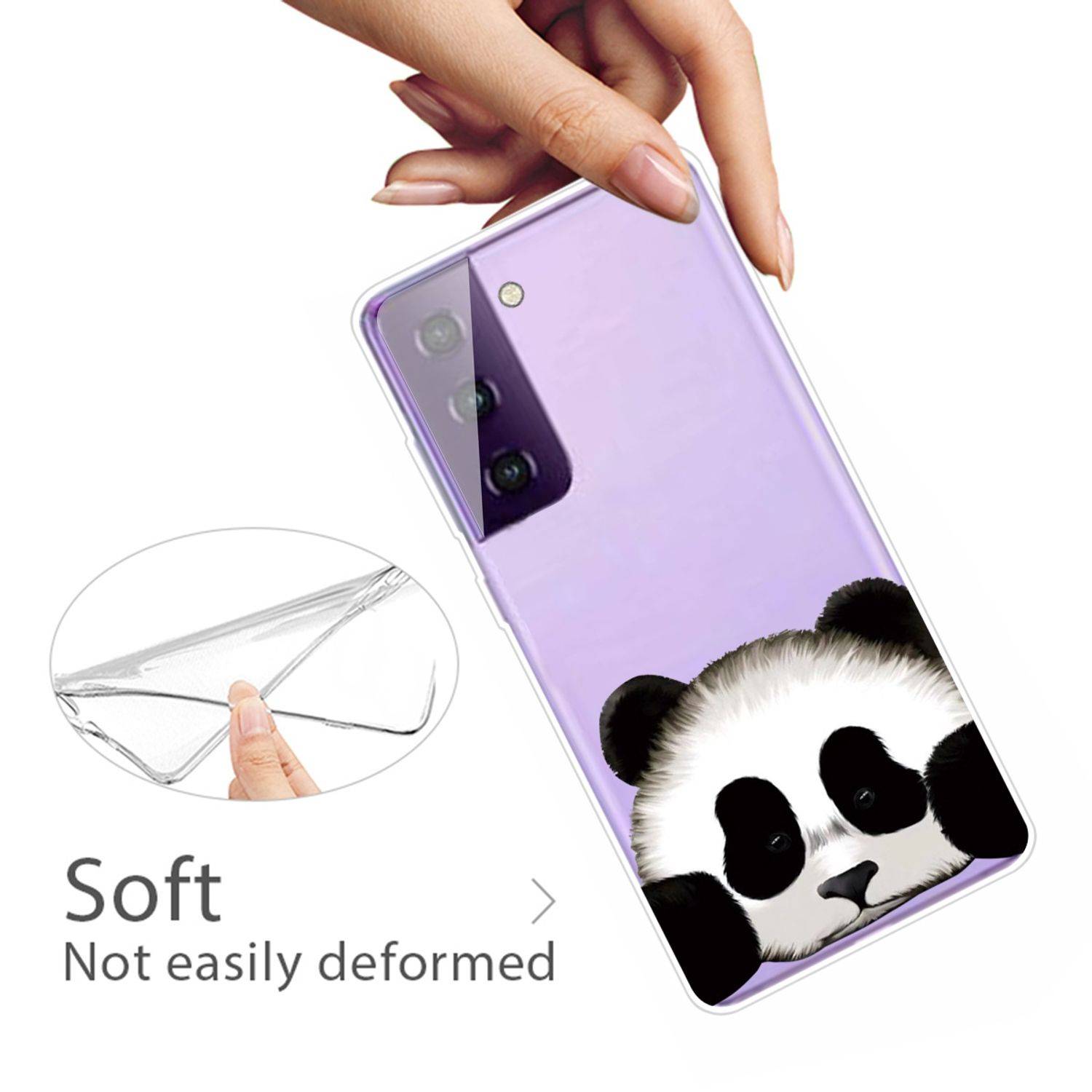 Samsung Galaxy S21 Handyhülle Schutzcase Panda Bär Backcover Transparent