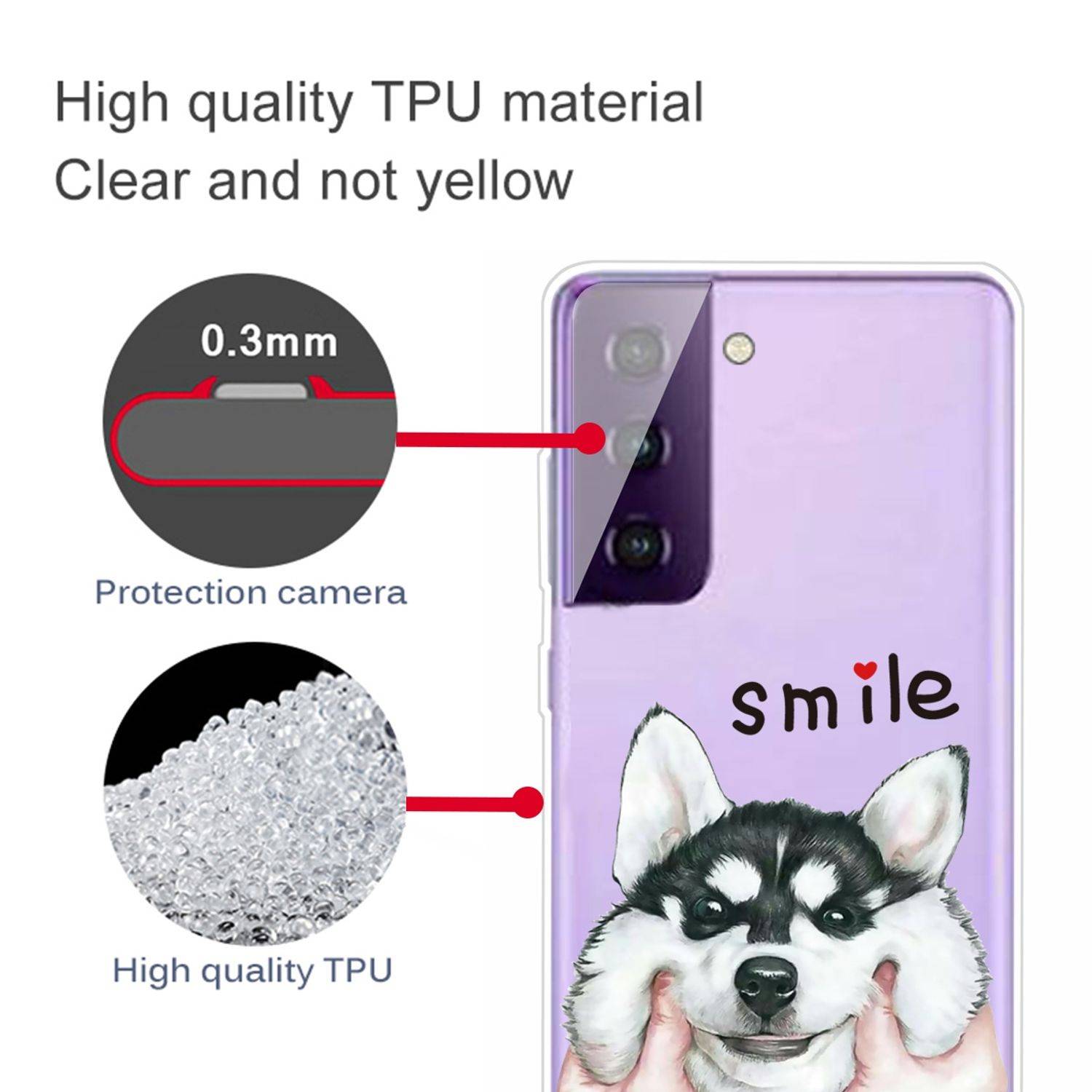 Samsung Galaxy S21 Handyhülle Schutzcase Husky Backcover Transparent