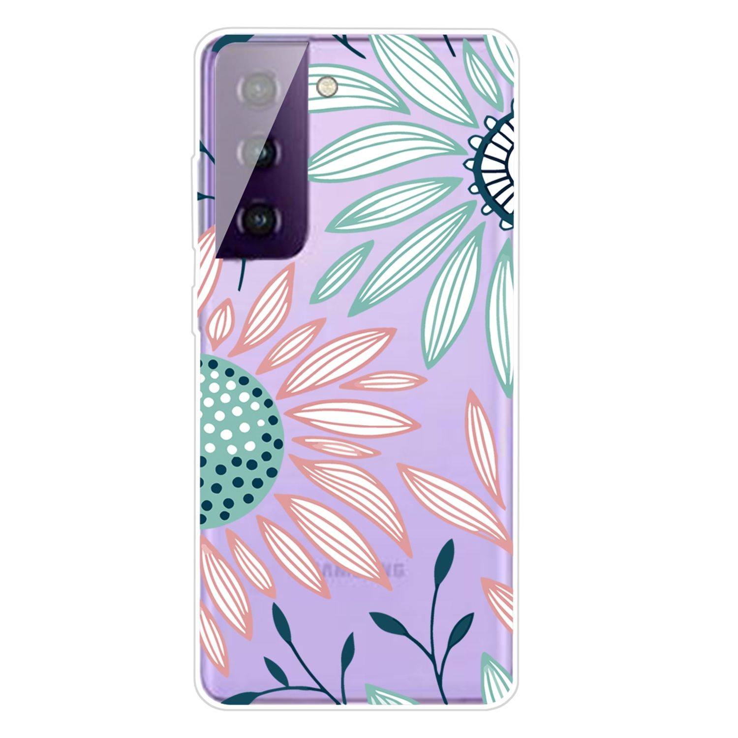 Samsung Galaxy S21 Handyhülle Schutzcase Blumen Backcover Transparent