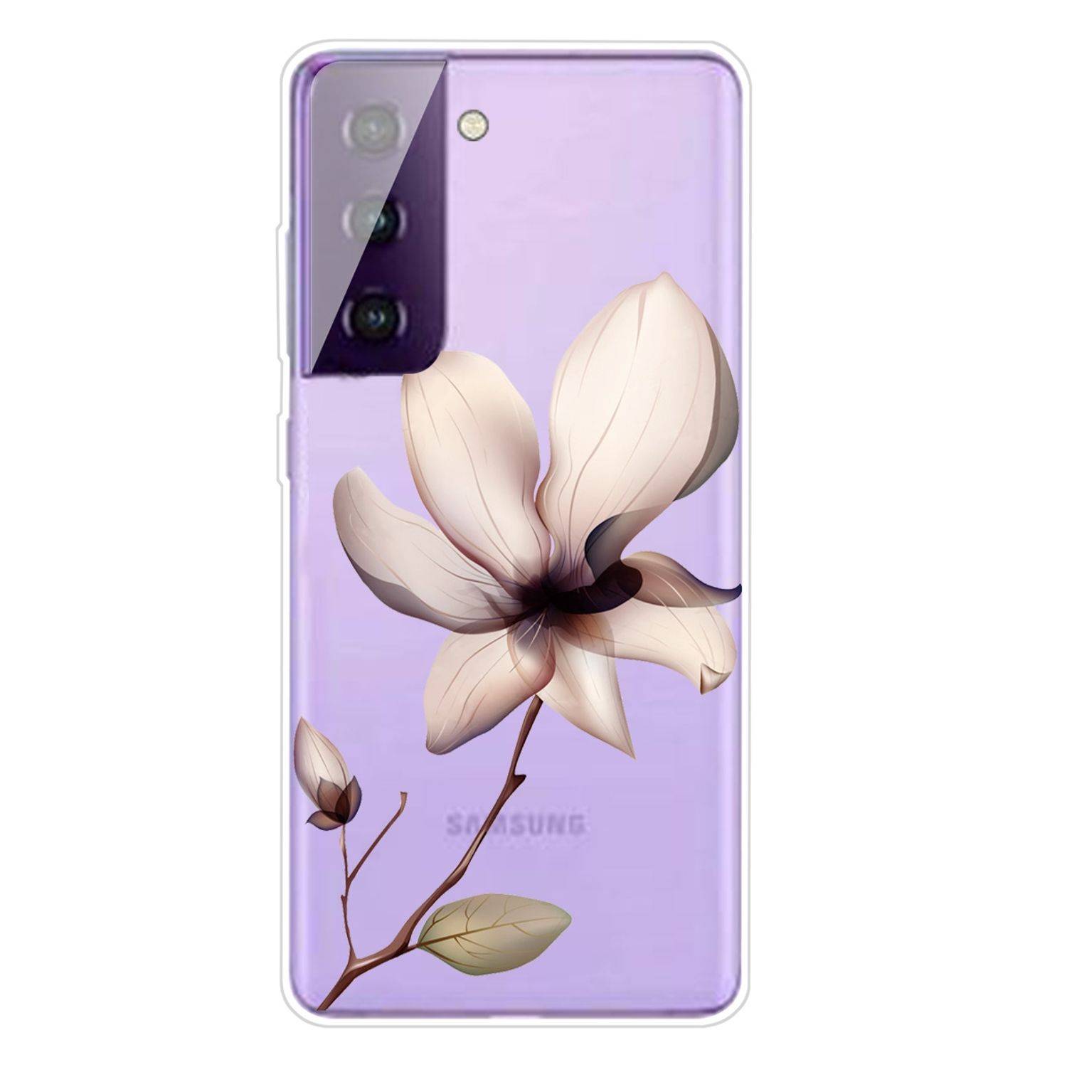 Samsung Galaxy S21 Handyhülle Schutzcase Blume Backcover Transparent