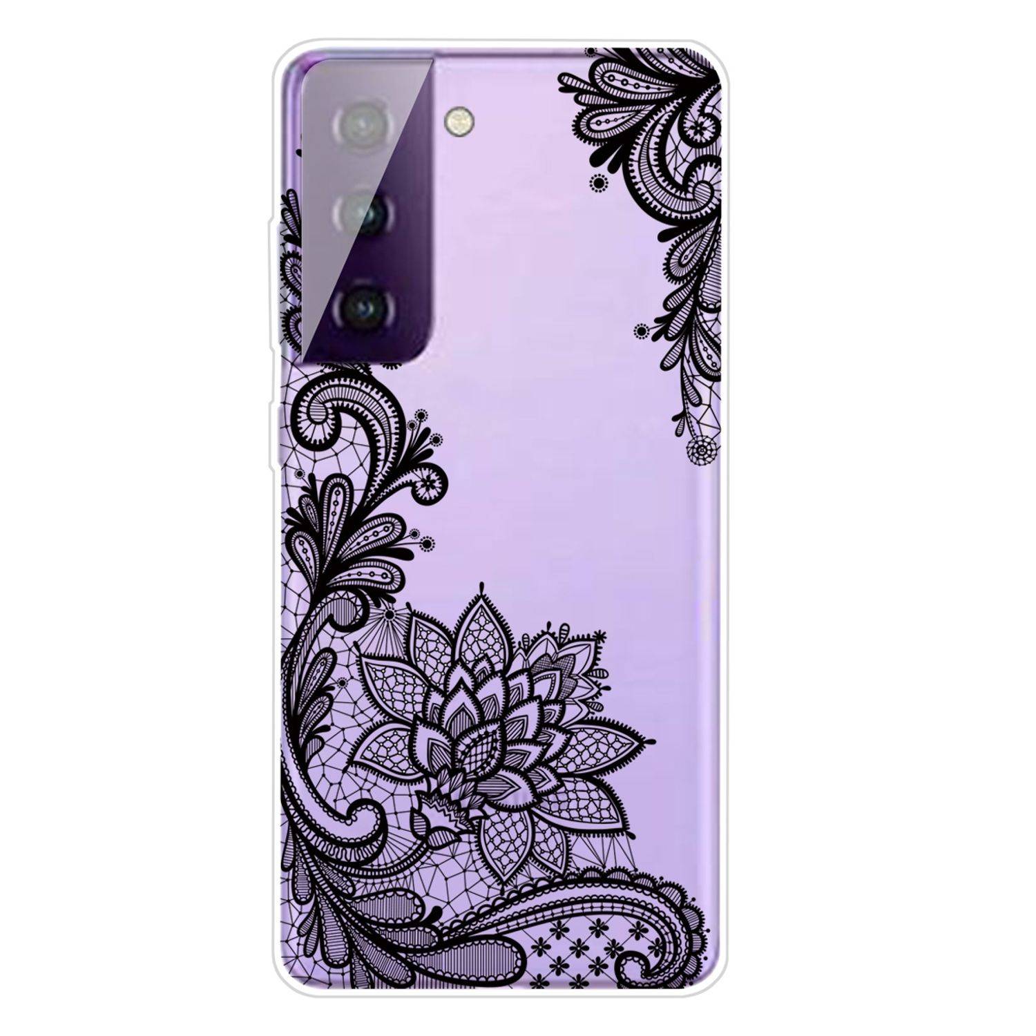 Samsung Galaxy S21 Handyhülle Schutzcase Lotusblume Backcover Transparent
