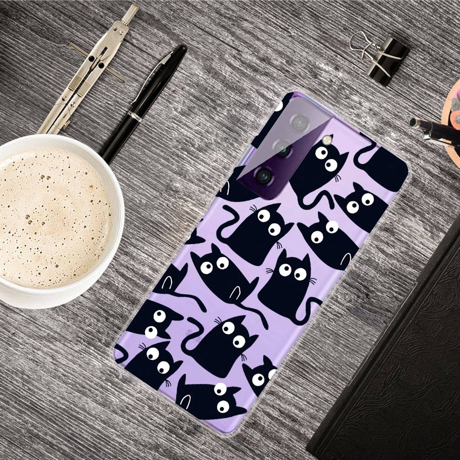 Samsung Galaxy S21 Handyhülle Schutzcase Katzen Backcover Transparent