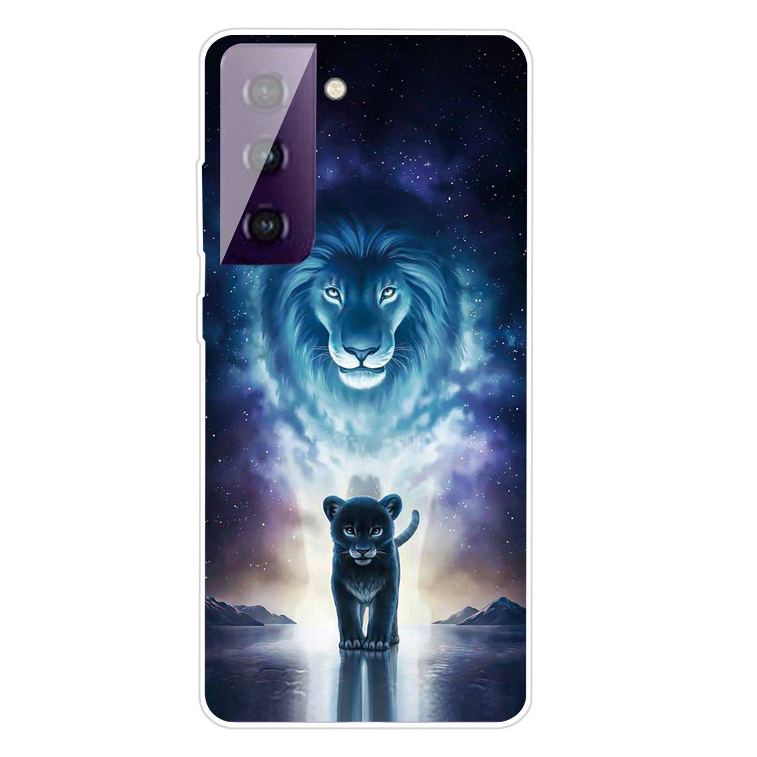 Samsung Galaxy S21 Handyhülle Schutzcase Löwe Backcover Transparent