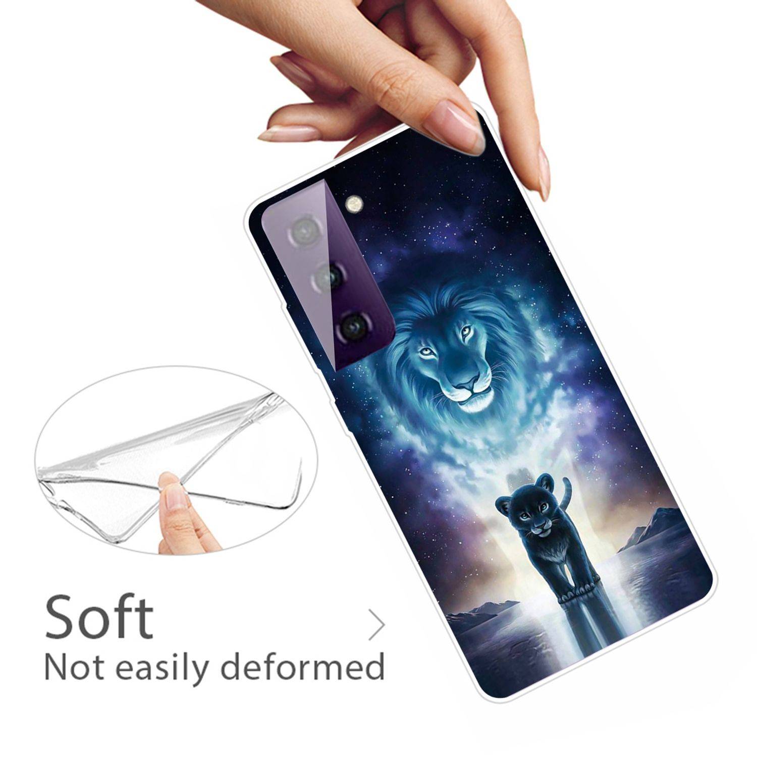 Samsung Galaxy S21 Handyhülle Schutzcase Löwe Backcover Transparent