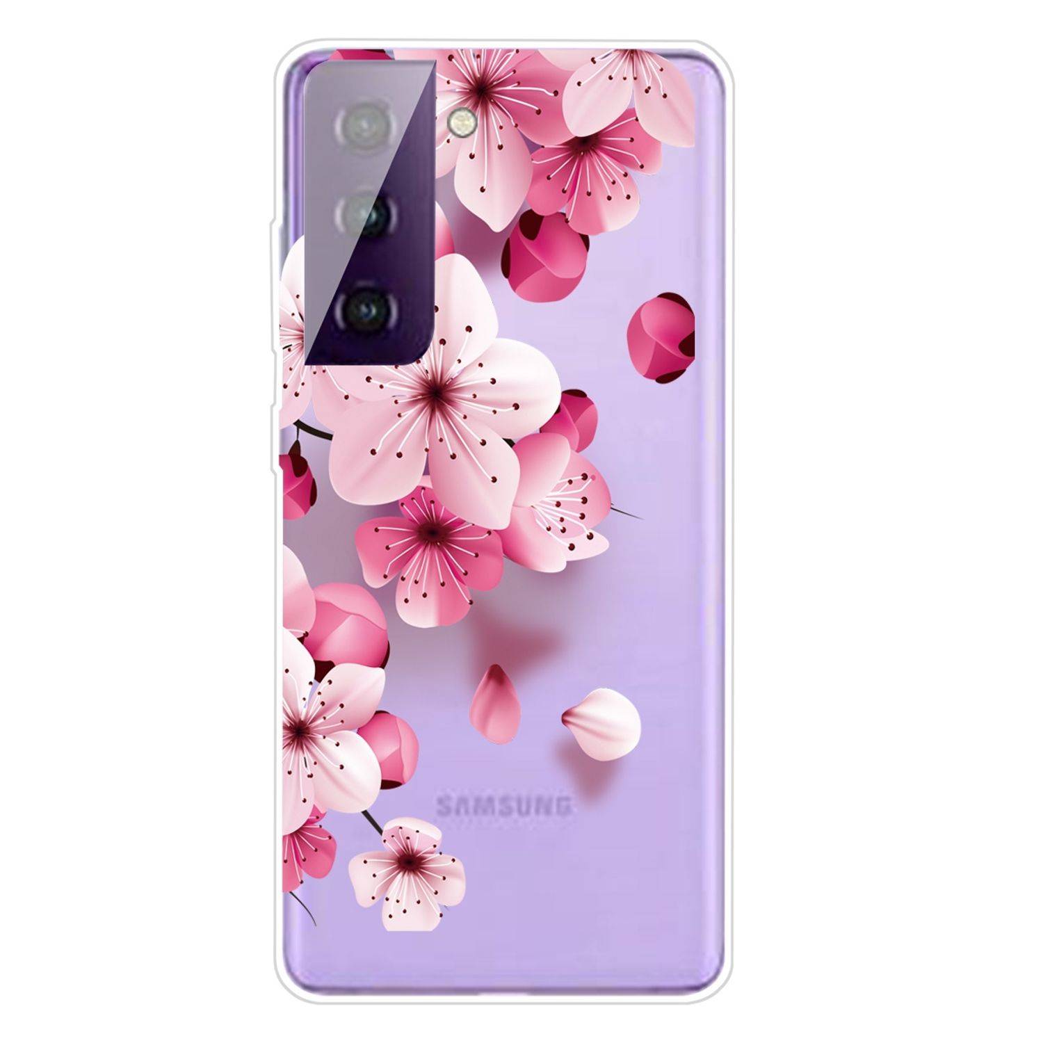 Samsung Galaxy S21 Handyhülle Schutzcase Blumen Backcover Transparent