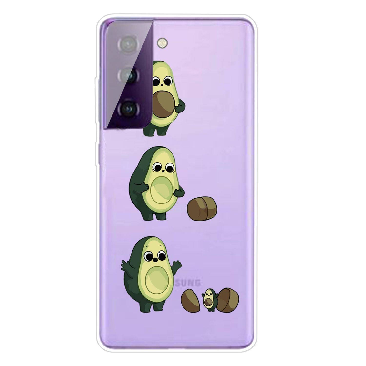 Samsung Galaxy S21 Plus Handyhülle Schutzcase Avocado Backcover Transparent